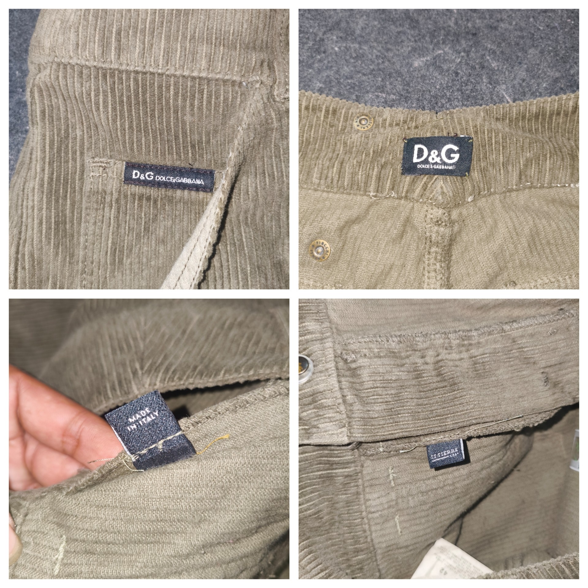 D&G (Dolce & Gabbana) Vintage Corduroy Cargo Pant — pre-loved Bottoms on Slayyitt