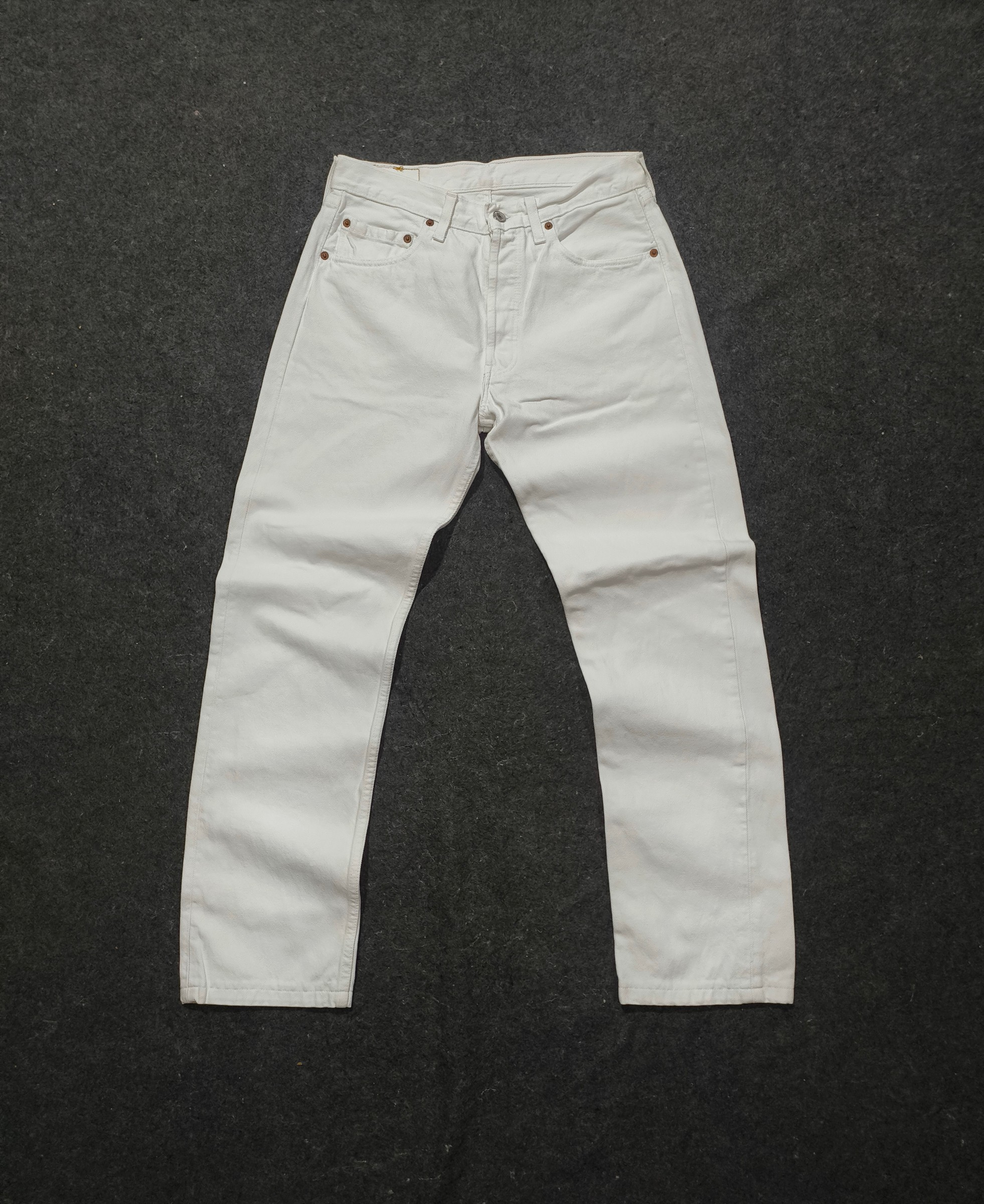 Levi's '501 Original' Jeans (White) — pre-loved Bottoms on Slayyitt