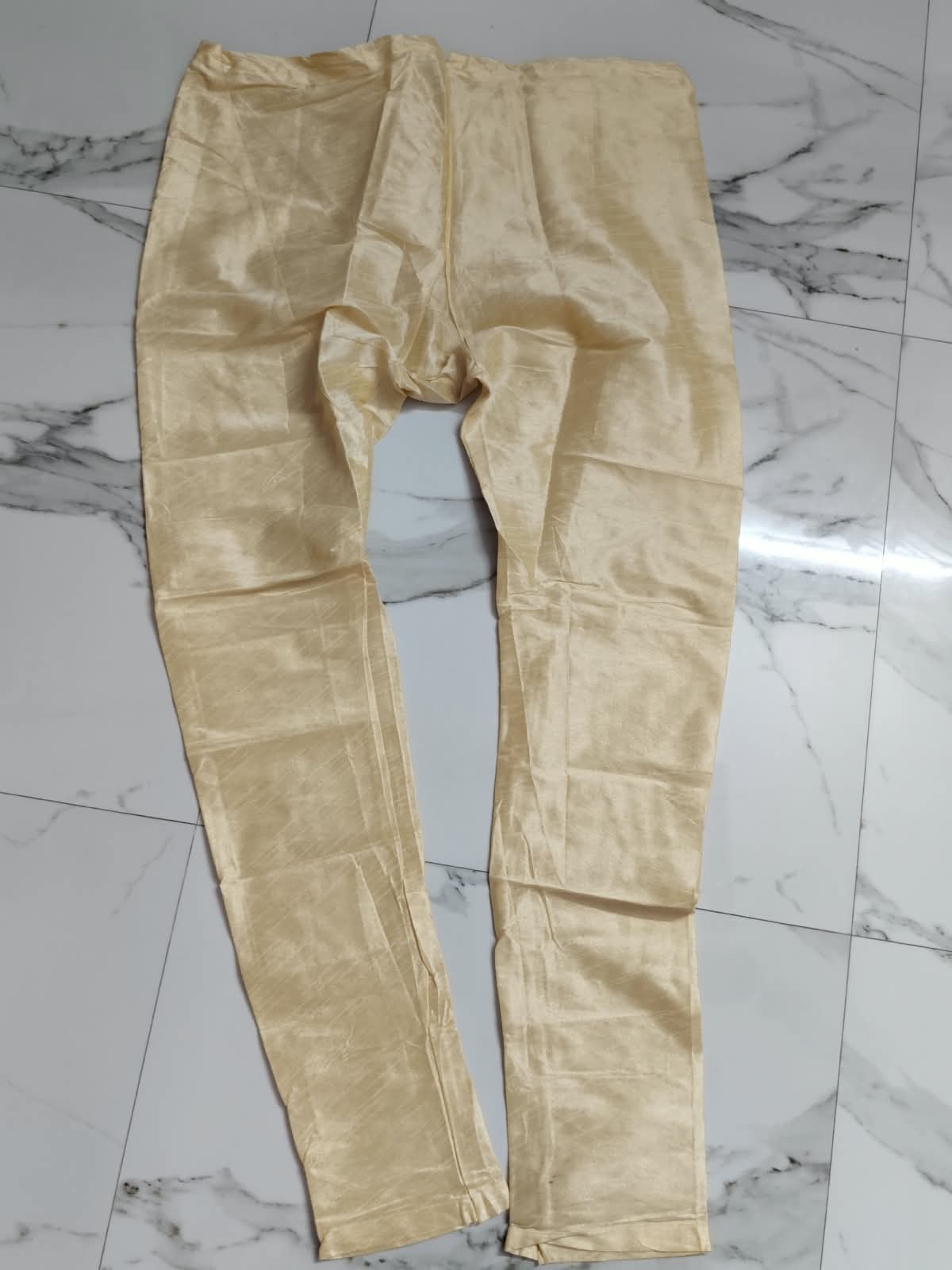 Elegant Cream & Gold Asymmetric Indo-Western Sherwani (Novelty Brand) — pre-loved Ethnic Wear on Slayyitt