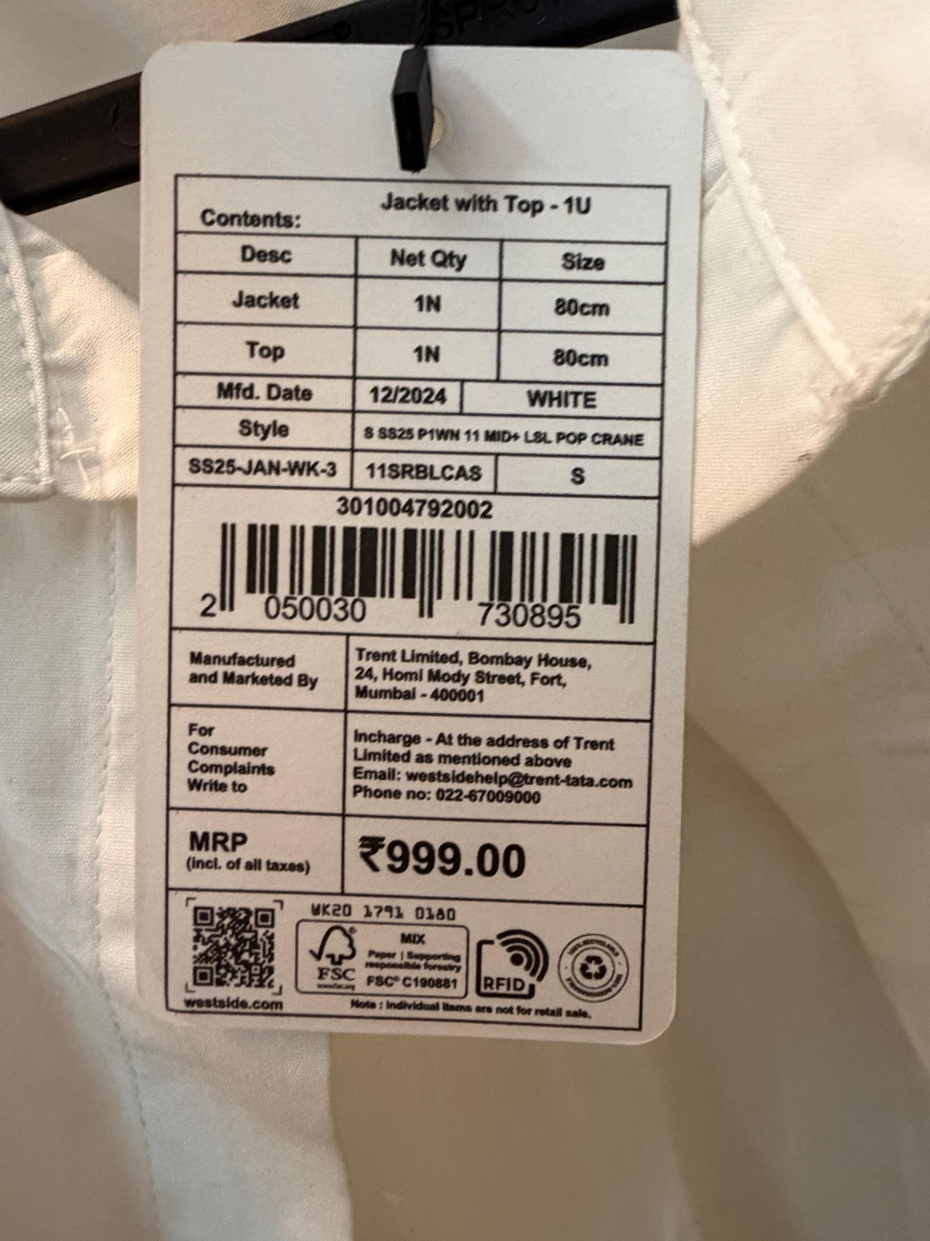Cotton White Shirt Overthrow — pre-loved Tops on Slayyitt