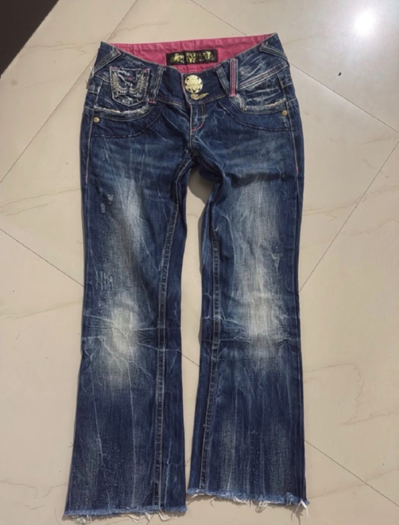 Vintage Red Pepper Japan Angel Wing Low-Rise Bootcut Jeans — pre-loved Bottoms on Slayyitt