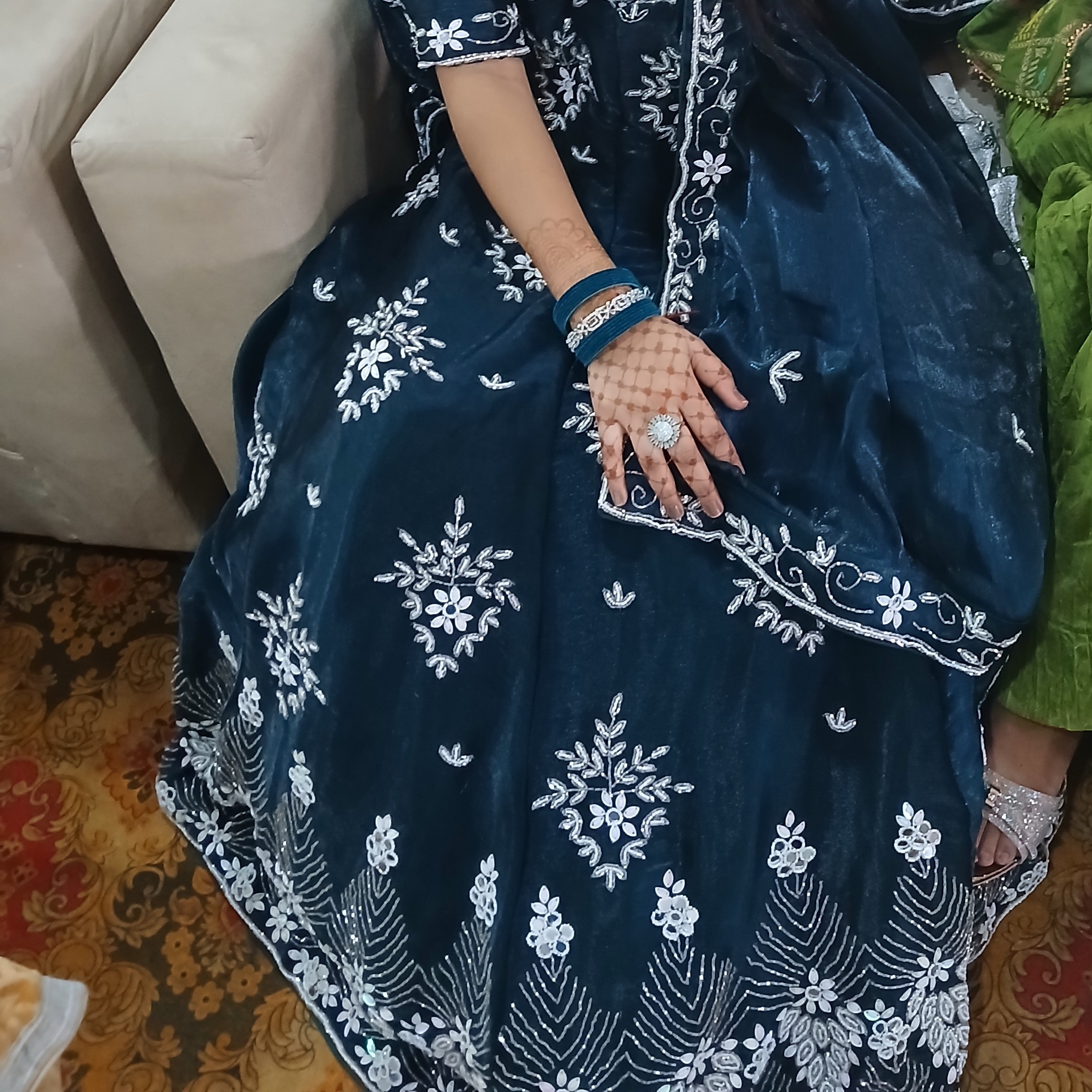 Teal blue lehanga — pre-loved Ethnic Wear on Slayyitt