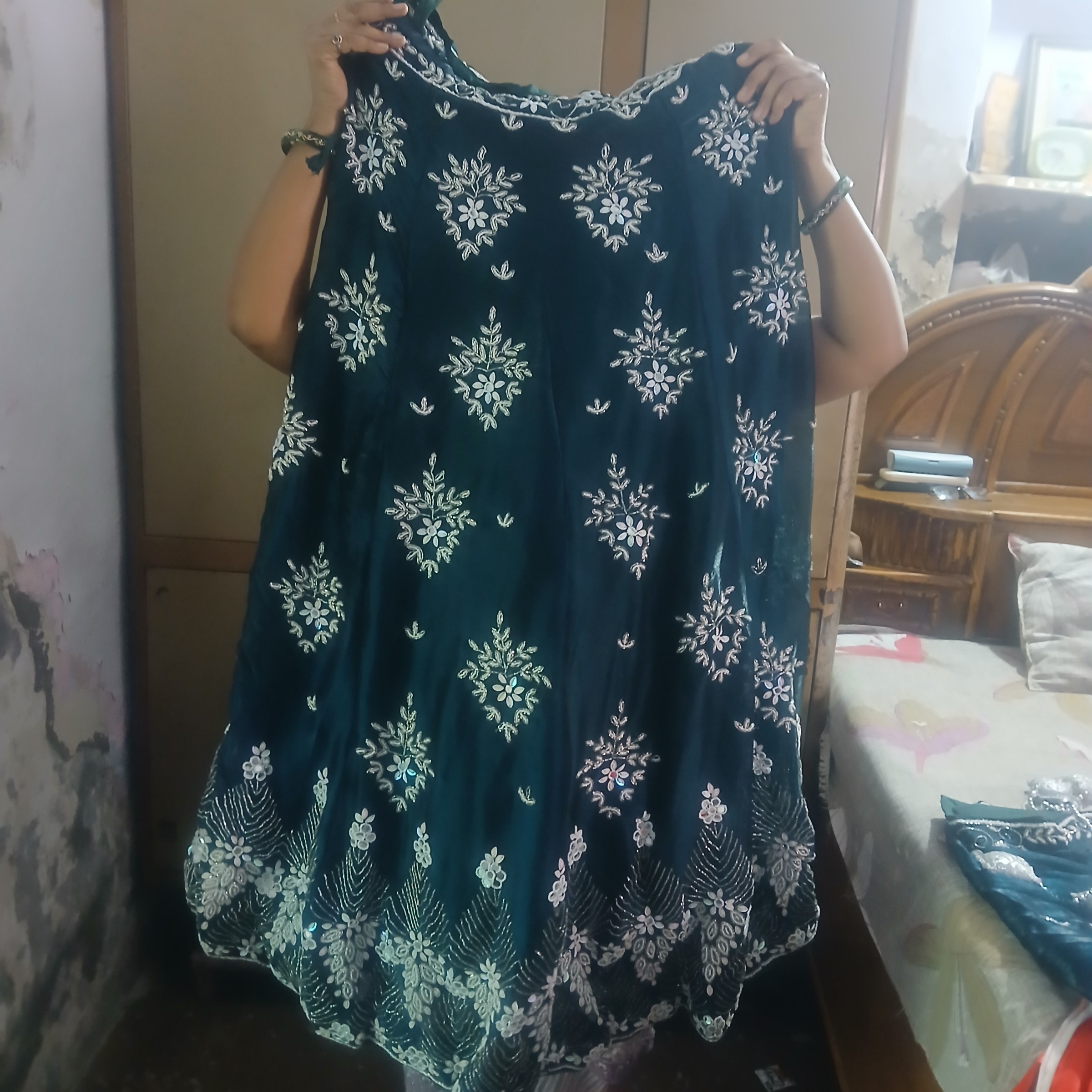 Teal blue lehanga — pre-loved Ethnic Wear on Slayyitt