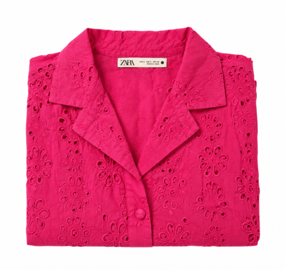 ZARA Fuchsia Pink Floral Embroidered Dress — pre-loved Dresses & One-Pieces on Slayyitt