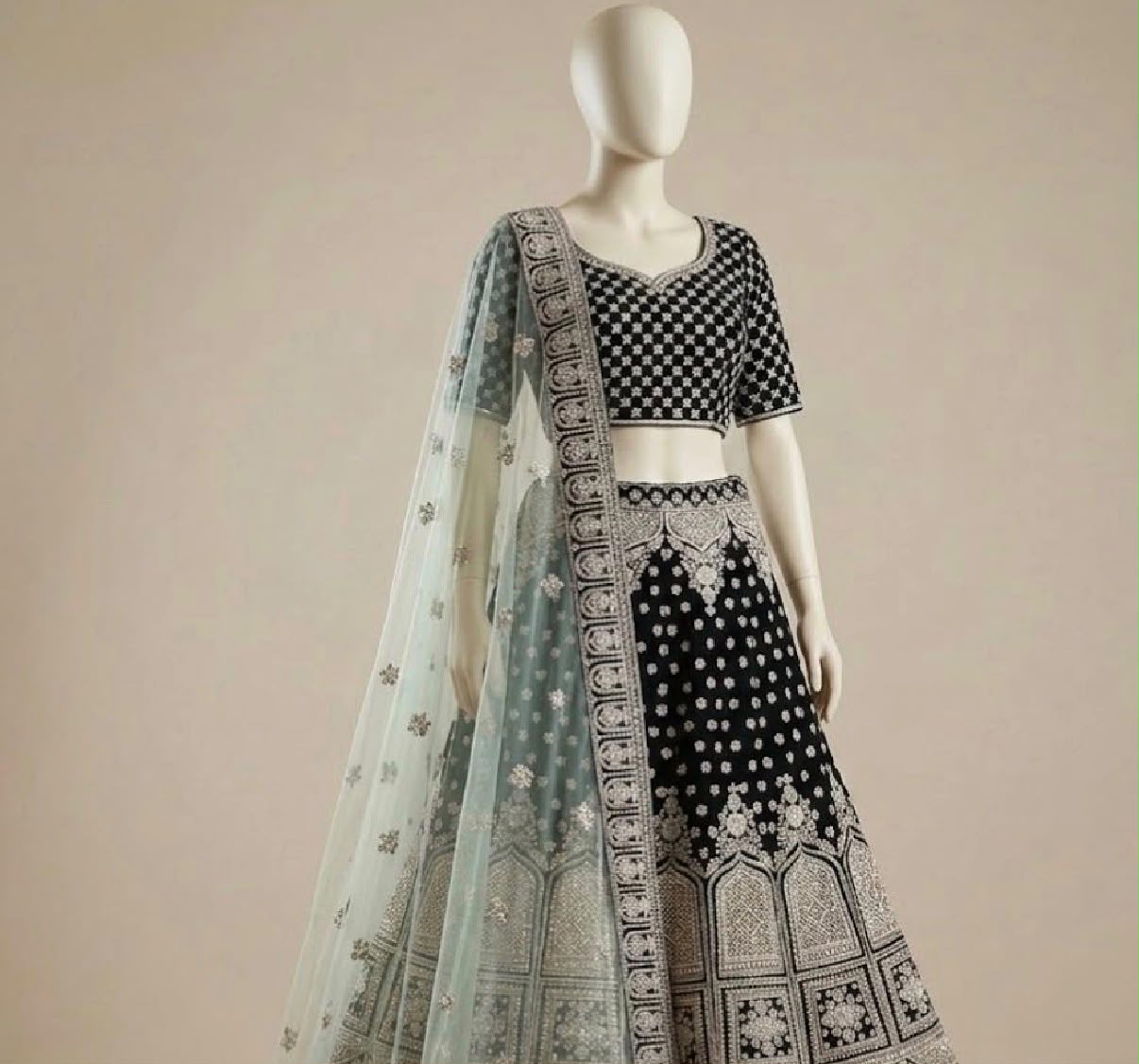 STONE WORK LEHENGA CHOLI SET - EMERALD GREEN — pre-loved Indian Festival & Wedding Wear on Slayyitt