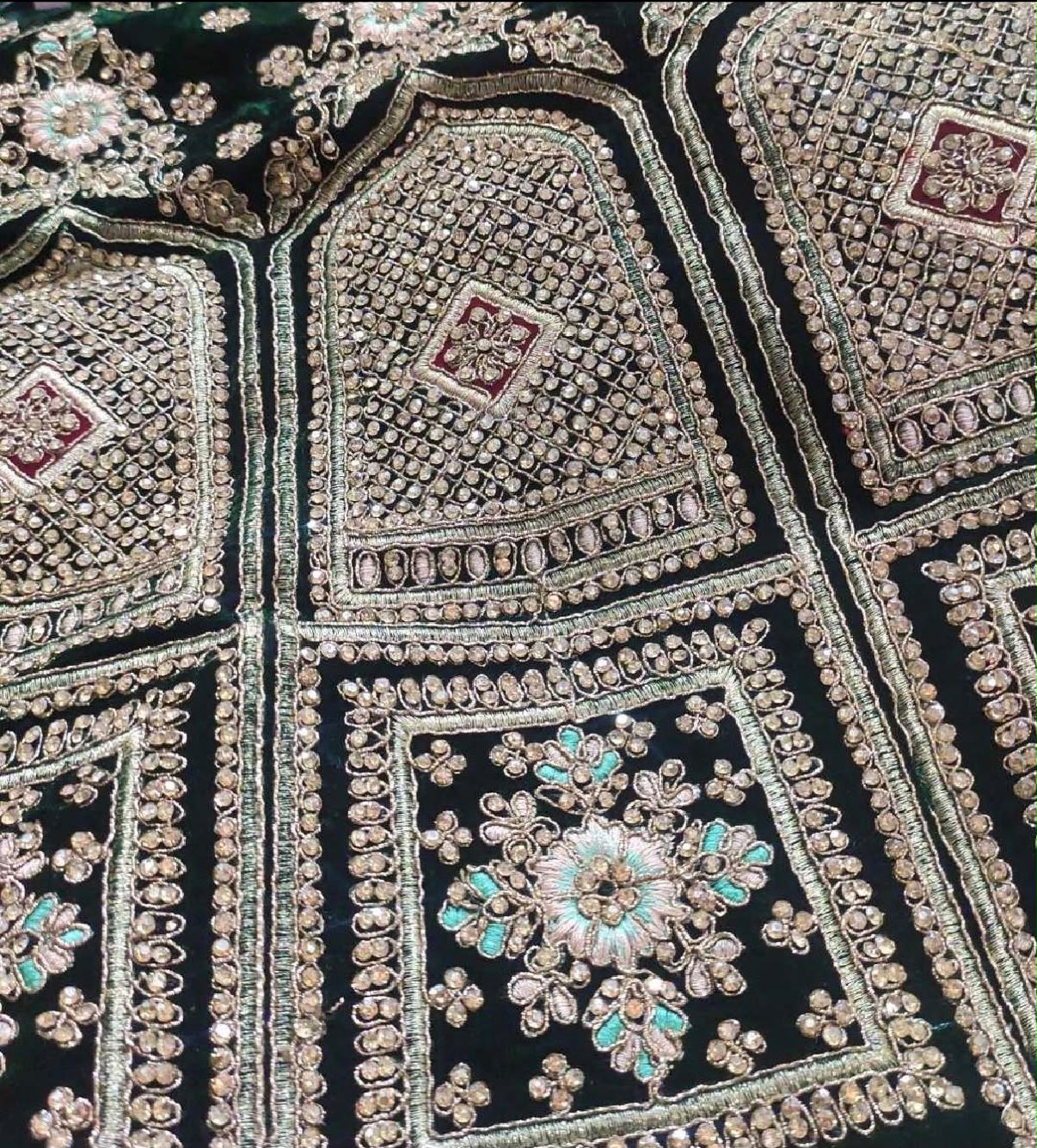 STONE WORK LEHENGA CHOLI SET - EMERALD GREEN — pre-loved Indian Festival & Wedding Wear on Slayyitt