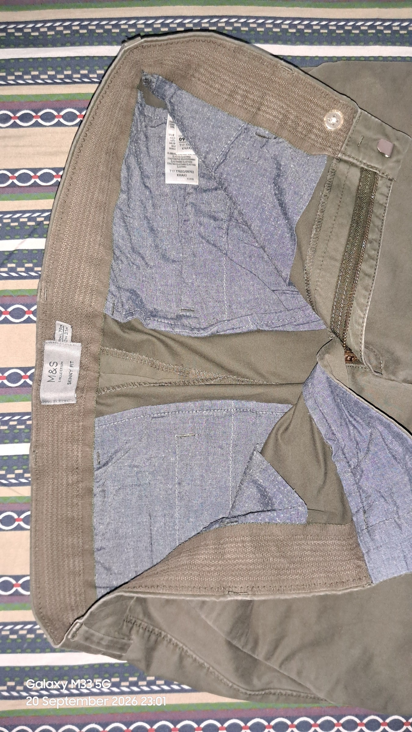 Marks & Spencer Military green chinos — pre-loved Bottoms on Slayyitt