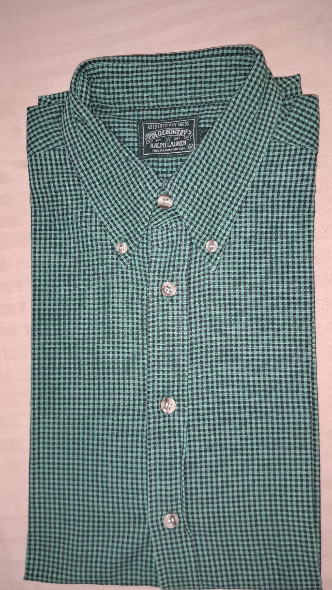 Polo Ralph lauren green checked shirt — pre-loved Tops on Slayyitt