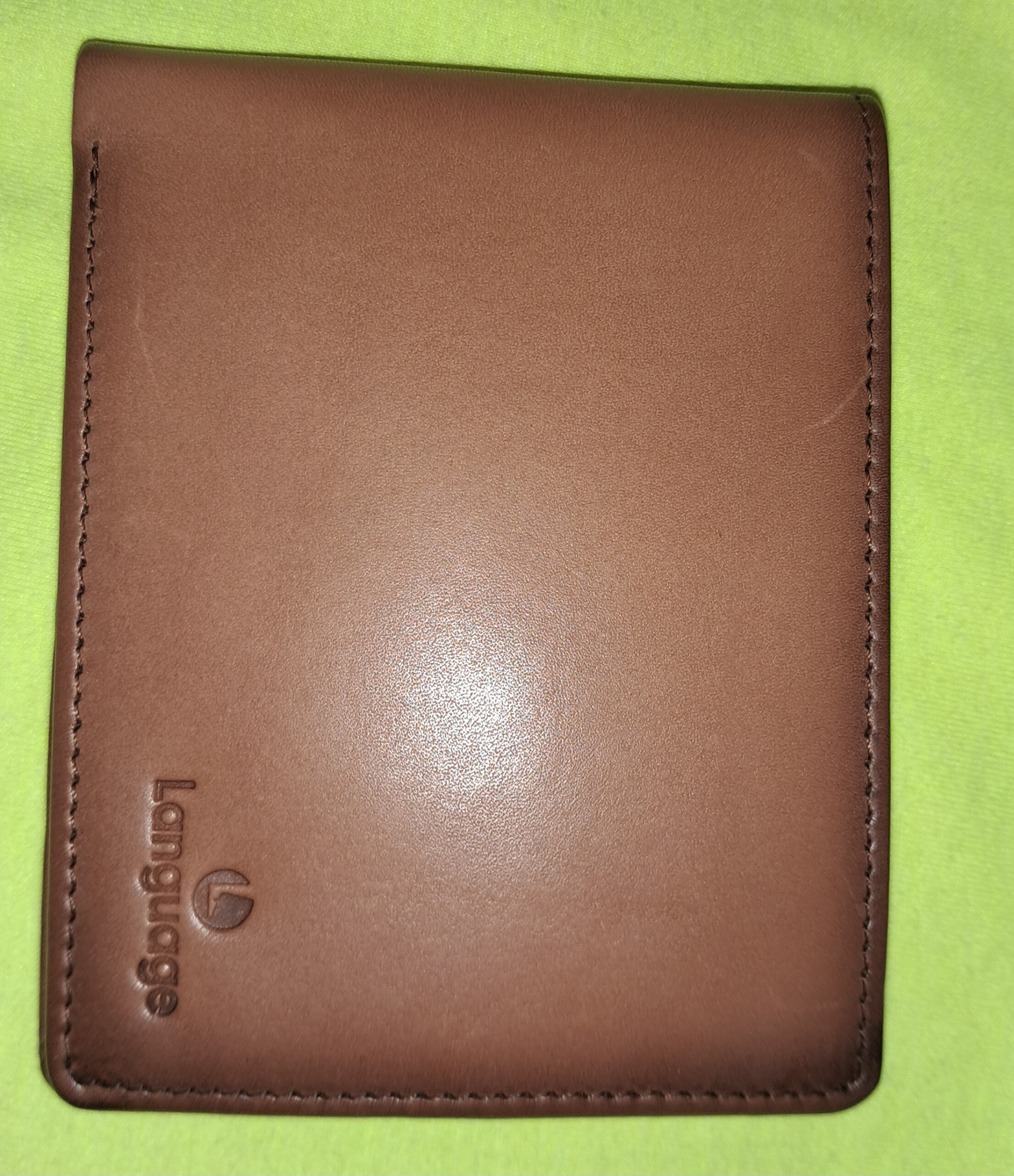 New language tan supple leather wallet — pre-loved Accessories on Slayyitt