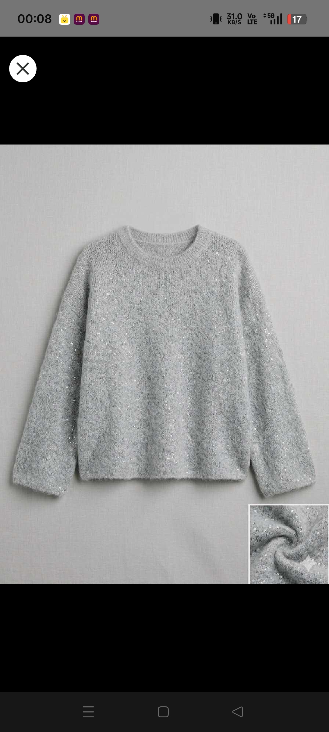 Shimmer Knitwear / Fuzzy Sequin Pullover — pre-loved Seasonal Categories on Slayyitt