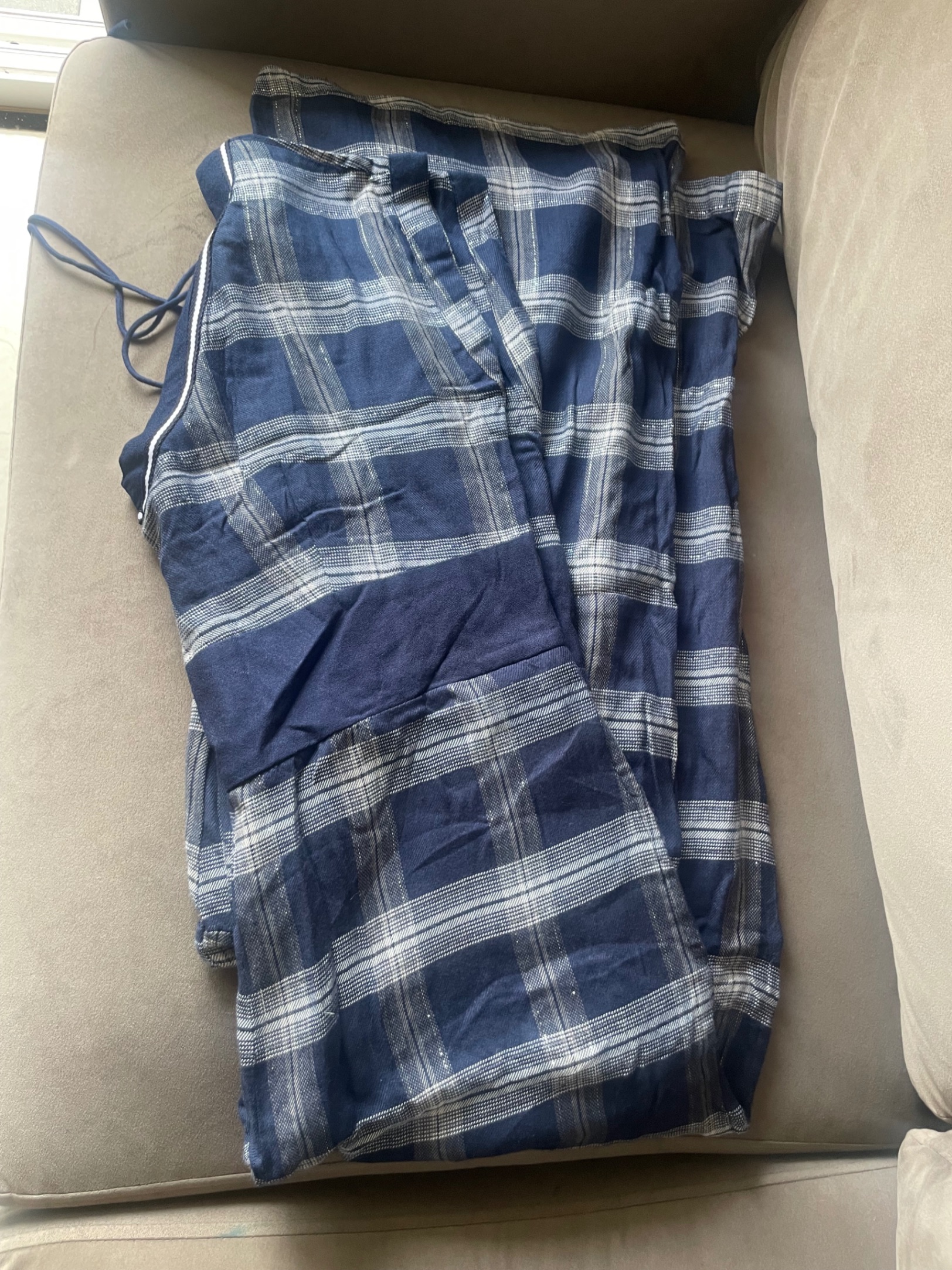 Navy blue plaid checks yarn dyed cotton jumpsuit — pre-loved Dresses & One-Pieces on Slayyitt