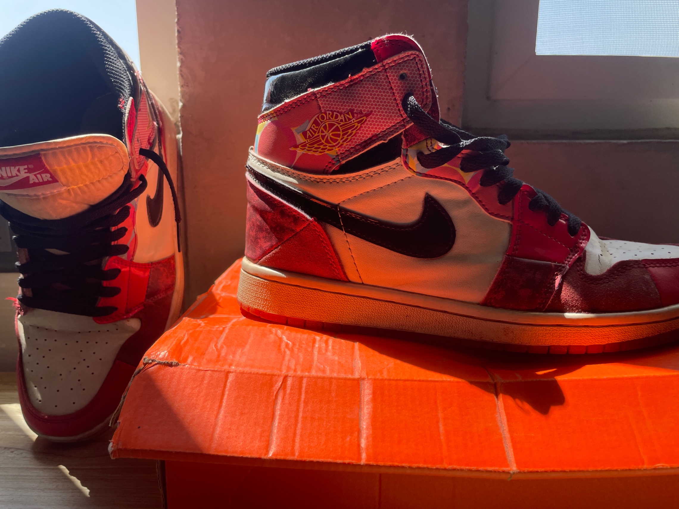 Nike Jordan 1 spider man across the spider verse — pre-loved Footwear on Slayyitt