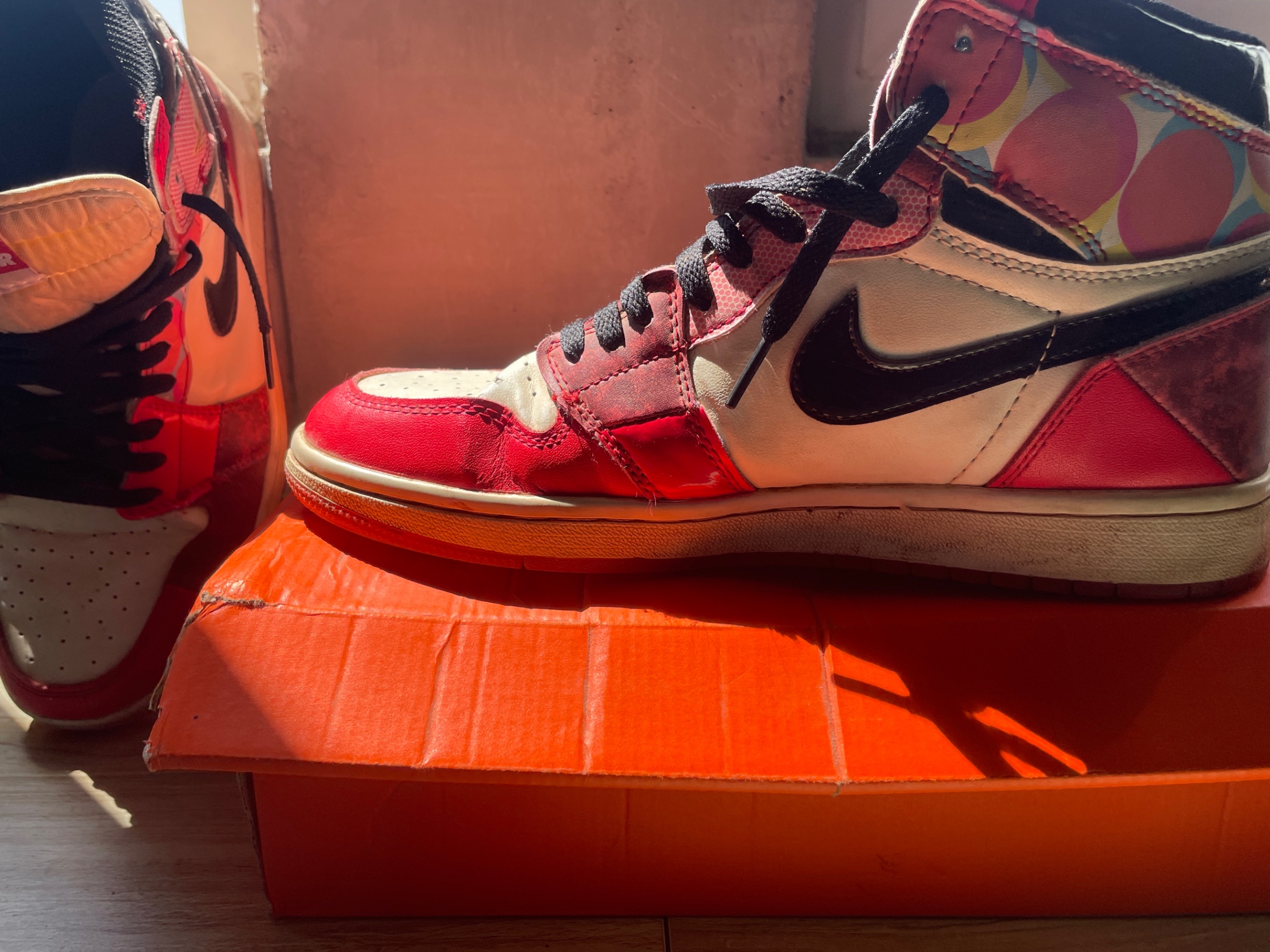 Nike Jordan 1 spider man across the spider verse — pre-loved Footwear on Slayyitt