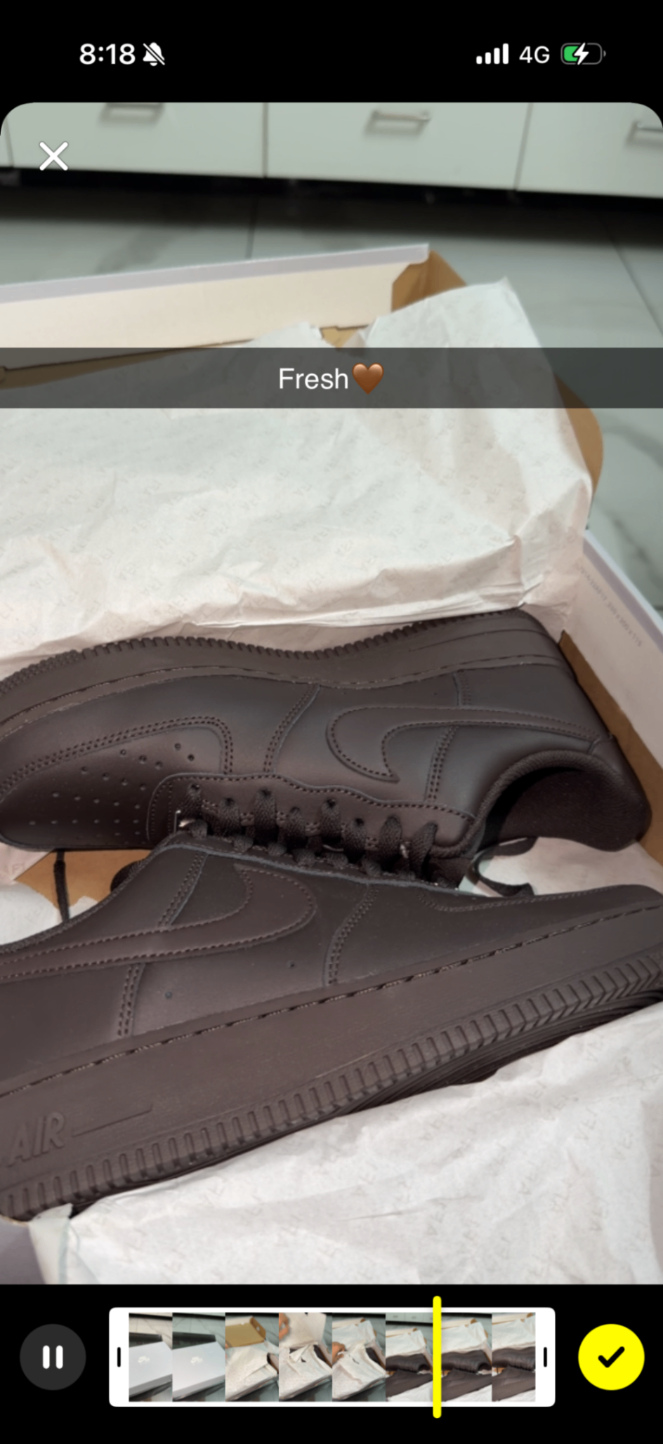 Nike AIR FORCE 1 velvet brown us9 — pre-loved Footwear on Slayyitt