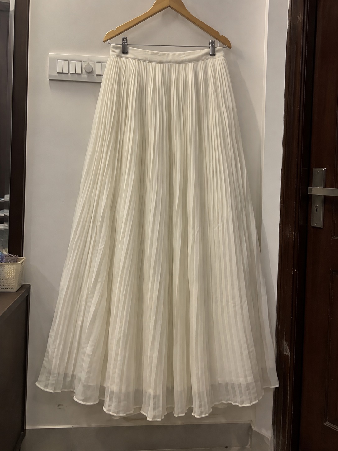 Long Chikankari-style embroidery Lahenga Anarkali — pre-loved Indian Festival & Wedding Wear on Slayyitt