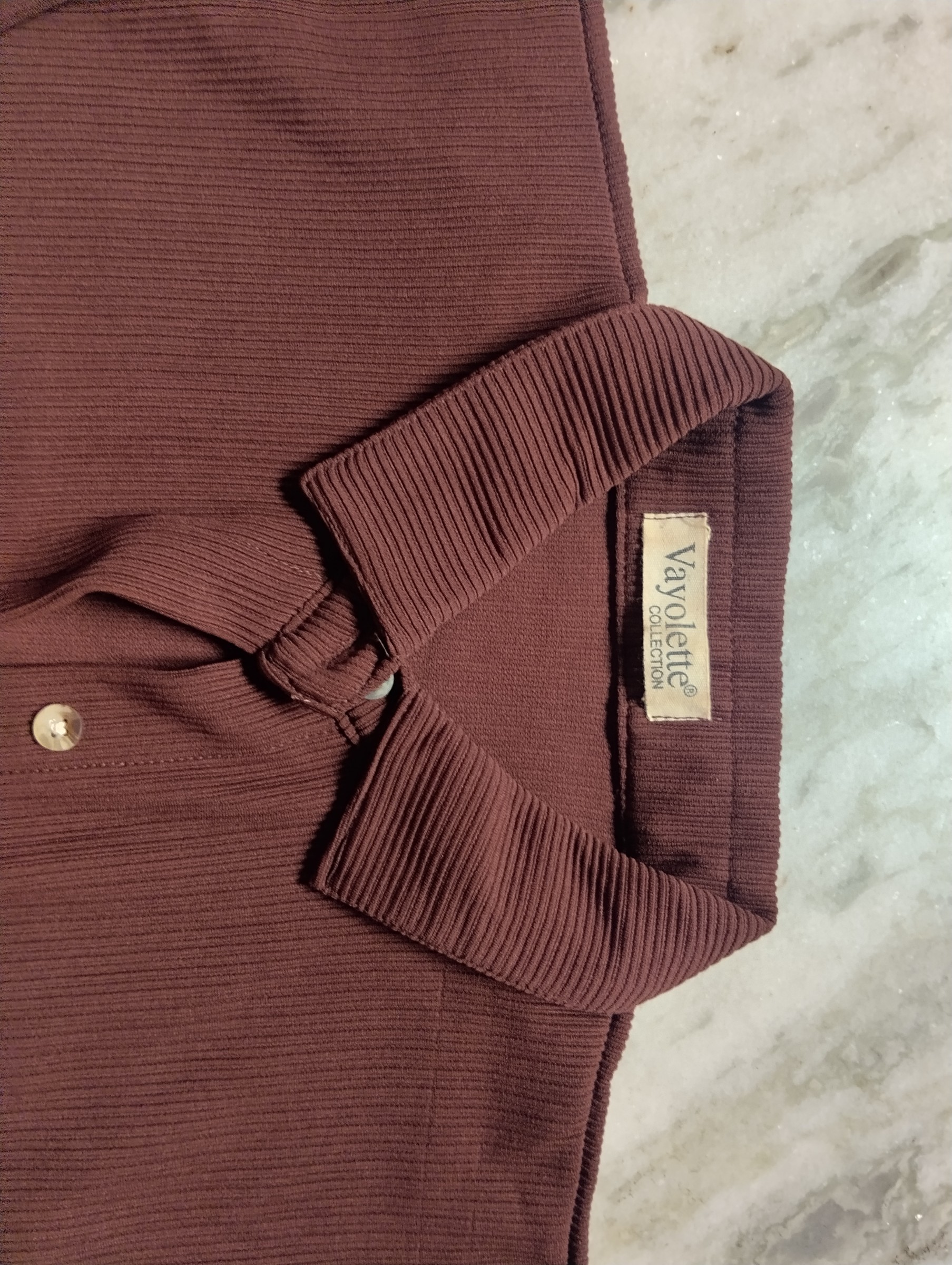 Women's Brown Corduroy Shirt | Relaxed Fit | Vayolette Collection — pre-loved Tops on Slayyitt