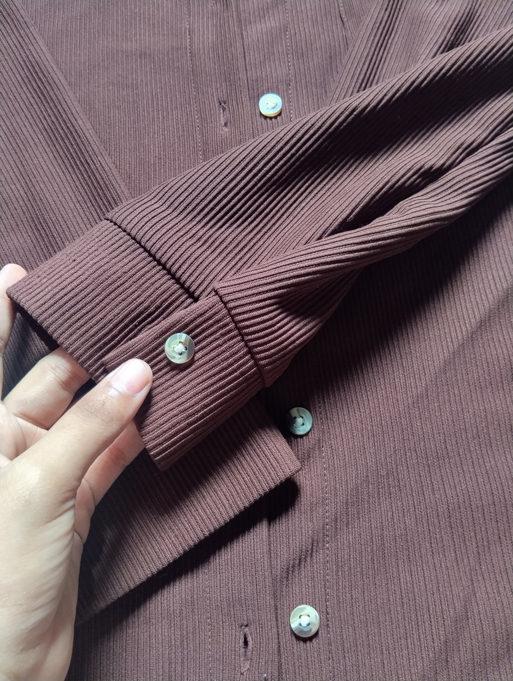 Women's Brown Corduroy Shirt | Relaxed Fit | Vayolette Collection — pre-loved Tops on Slayyitt