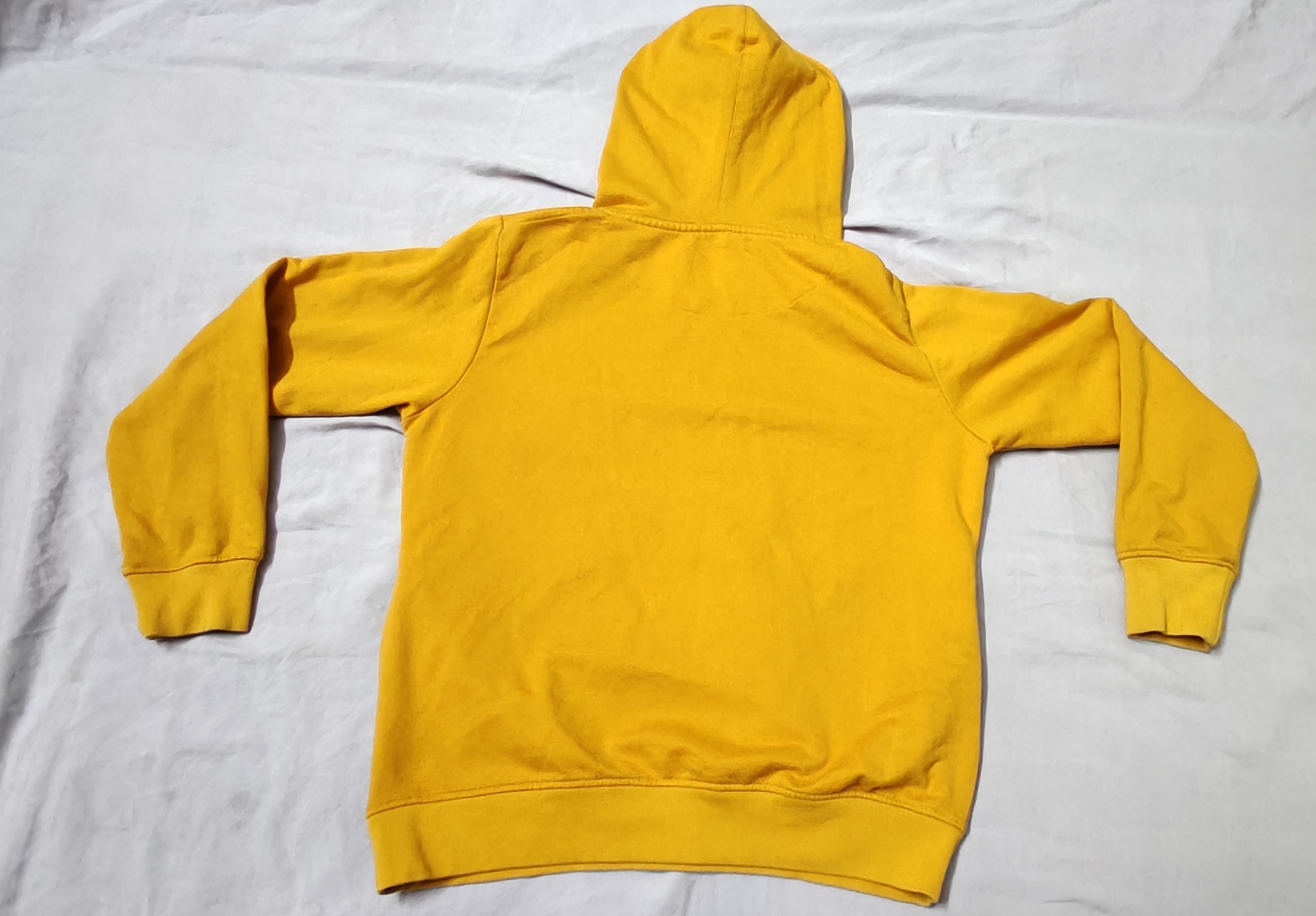 Yellow "SIMPLICITY" Graphic Pullover Hoodie with Black Accents — pre-loved Tops on Slayyitt