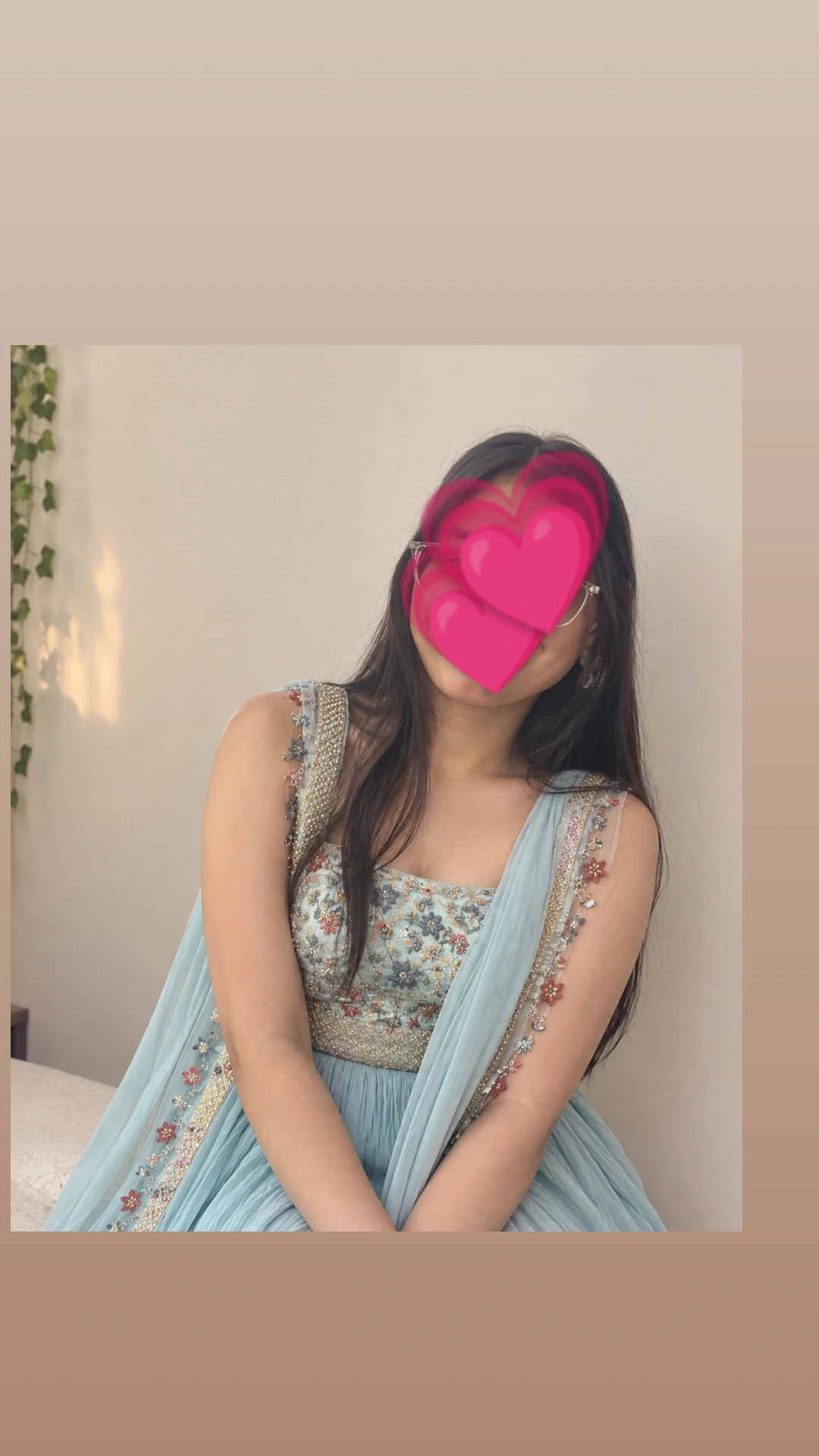 Elegant embroidered light blue saree look lehenga — pre-loved Indian Festival & Wedding Wear on Slayyitt