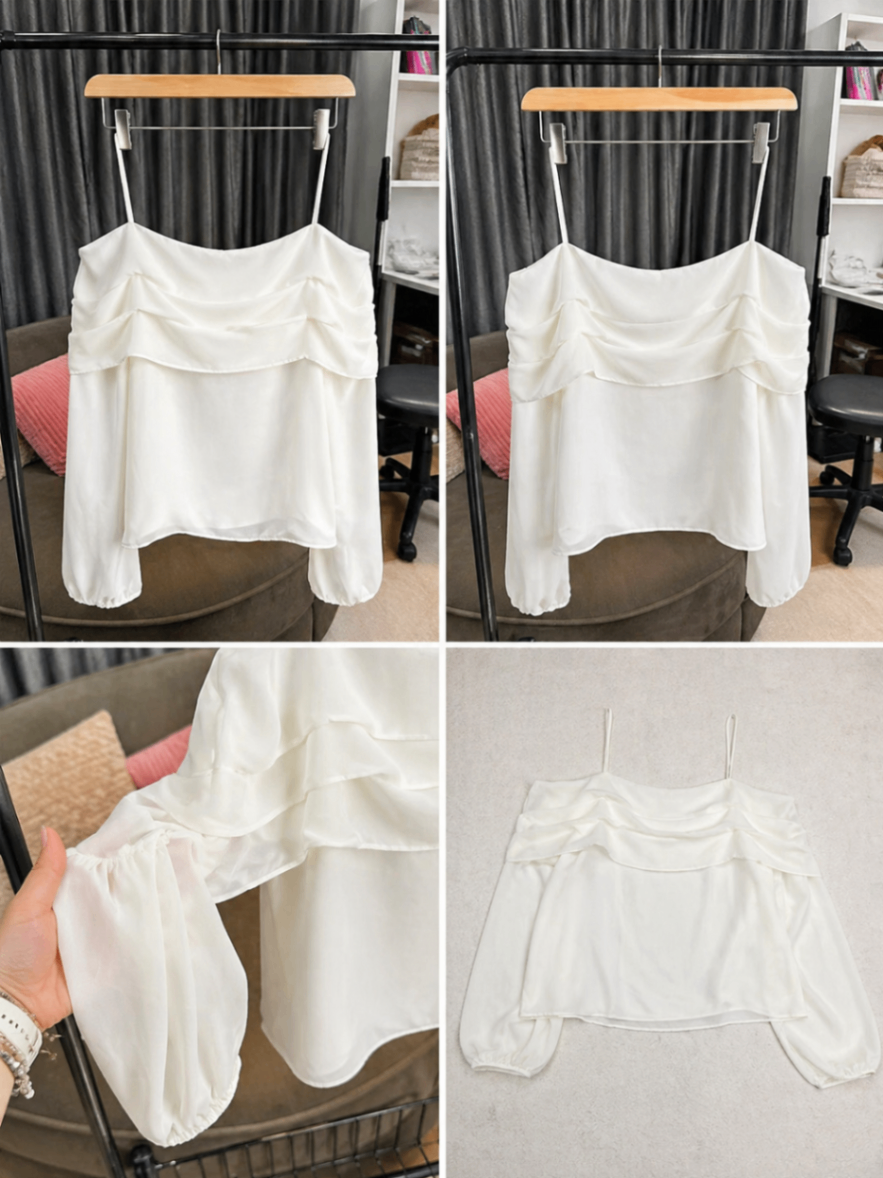 H&M white blouse — pre-loved Tops on Slayyitt