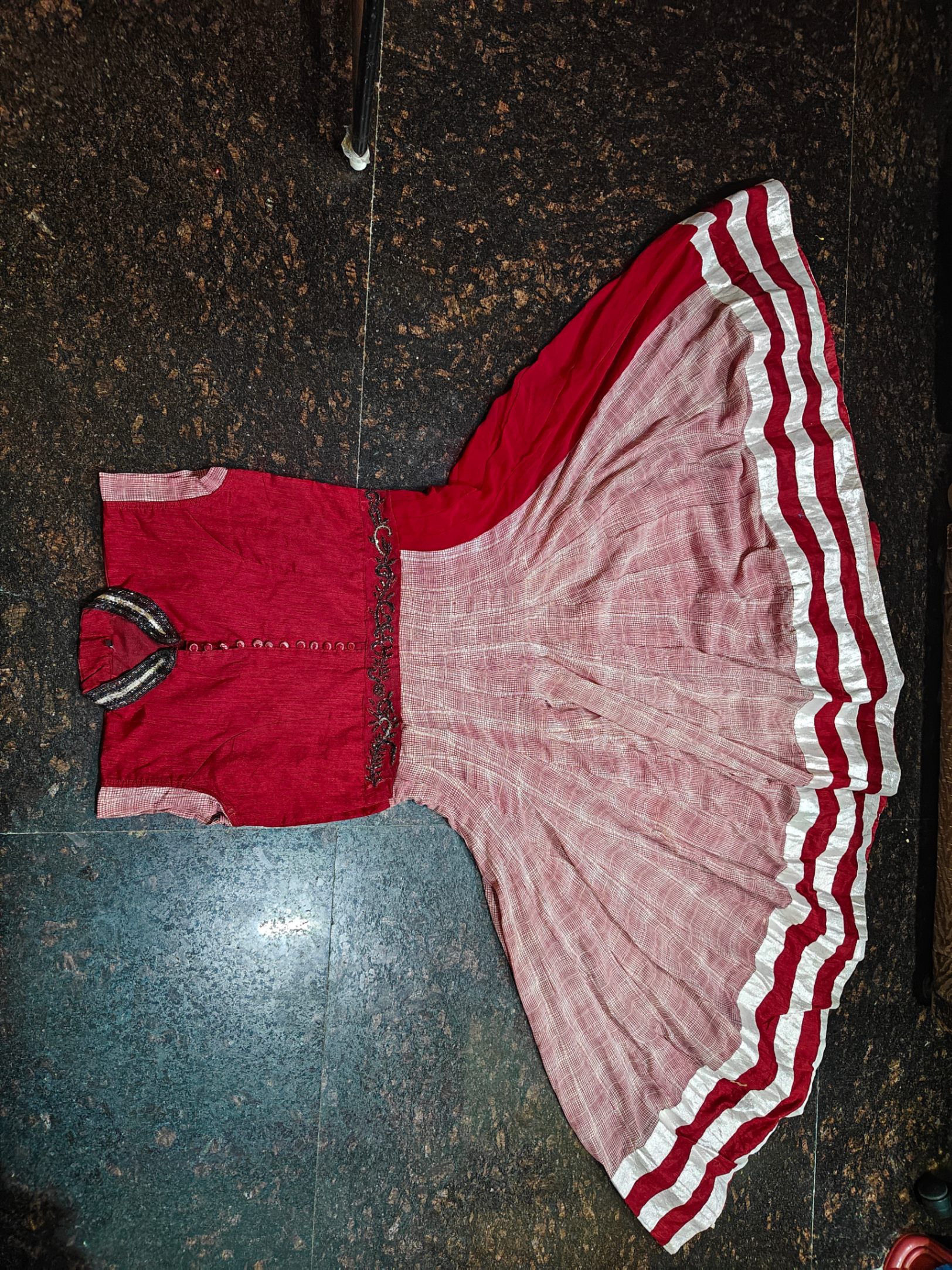 A red one piece gown — pre-loved Ethnic Wear on Slayyitt