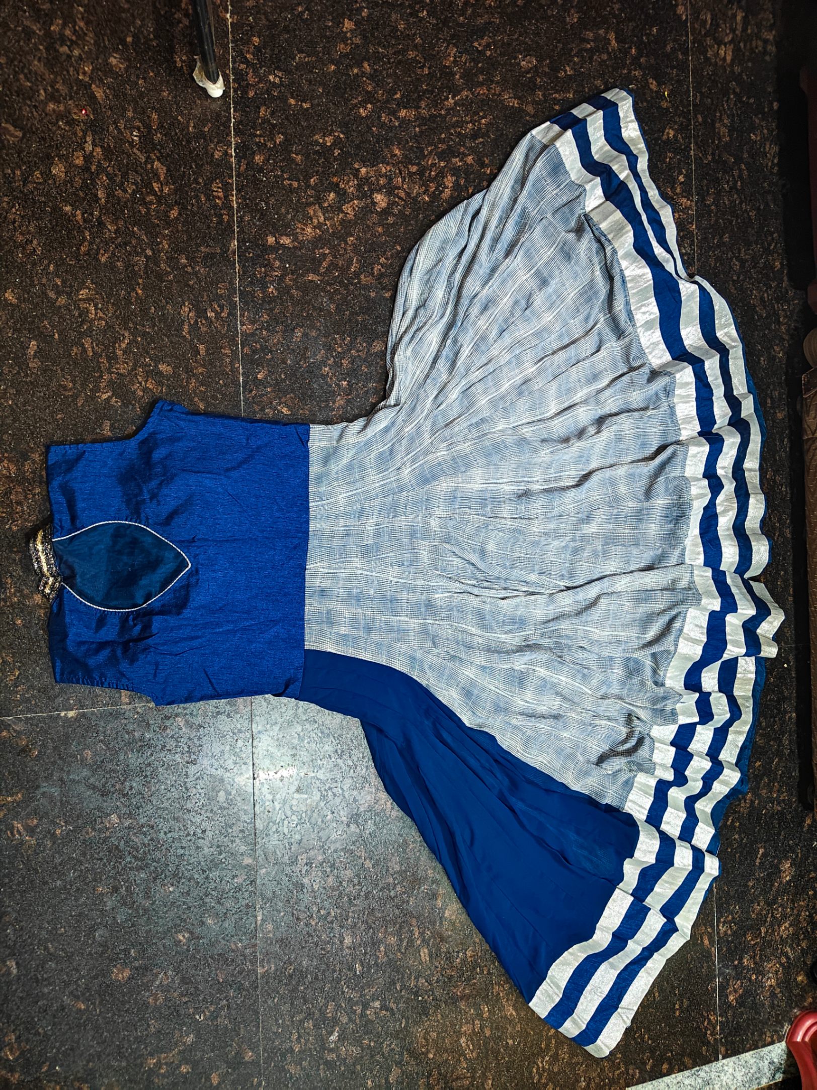 A blue two shade long gown — pre-loved Ethnic Wear on Slayyitt