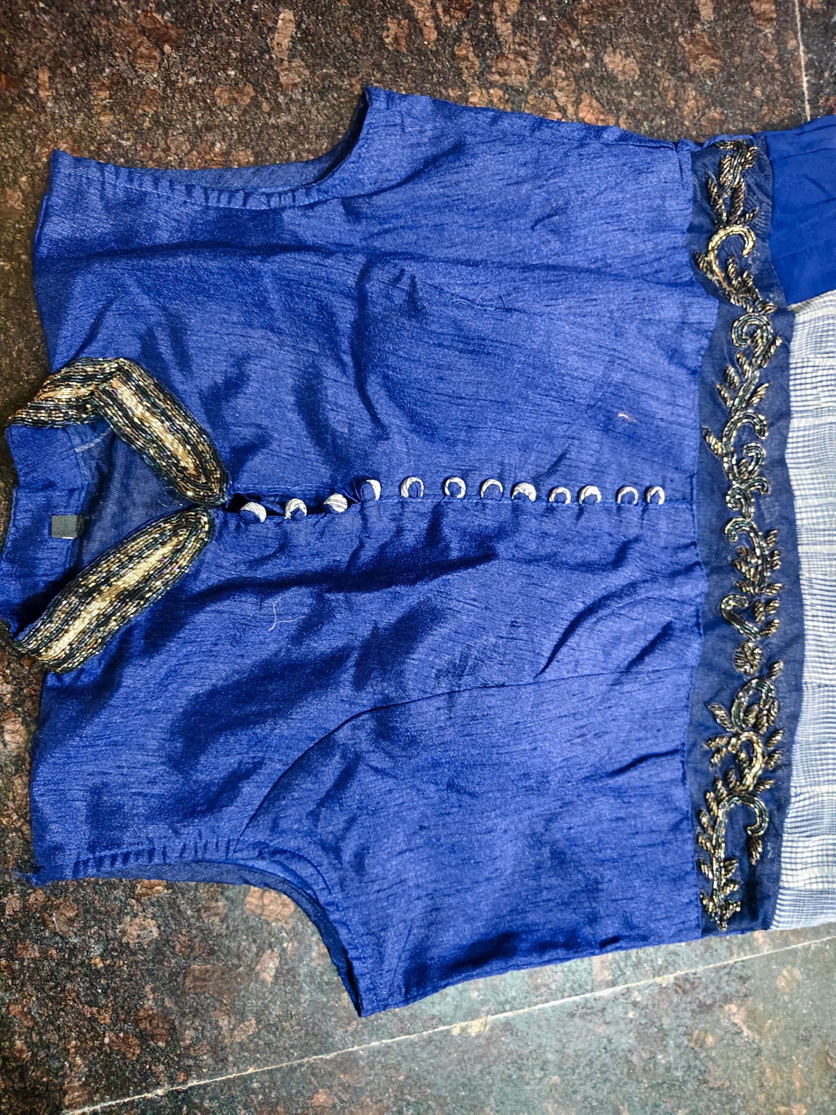 A blue two shade long gown — pre-loved Ethnic Wear on Slayyitt