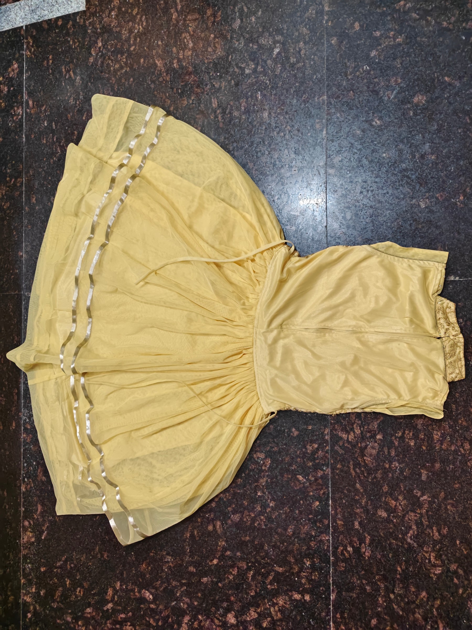 Golden functional frock — pre-loved Ethnic Wear on Slayyitt