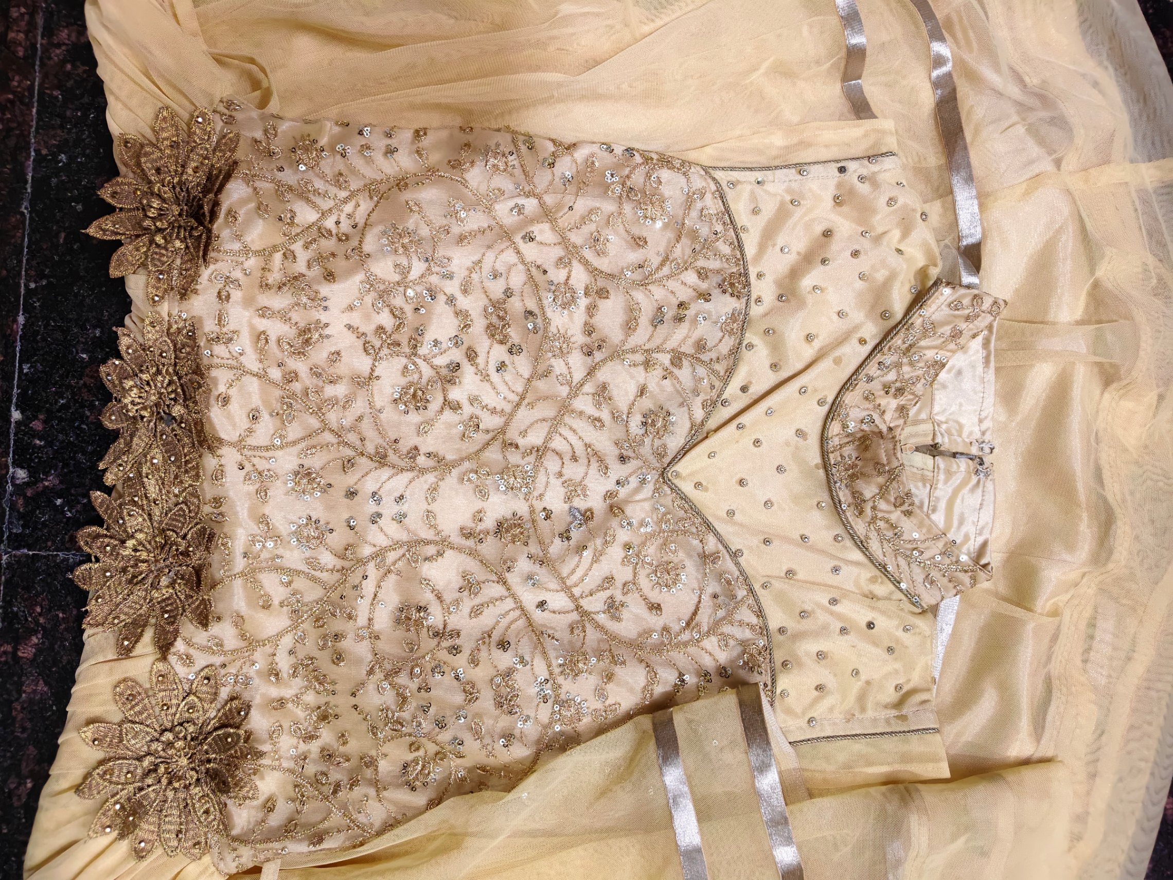Golden functional frock — pre-loved Ethnic Wear on Slayyitt
