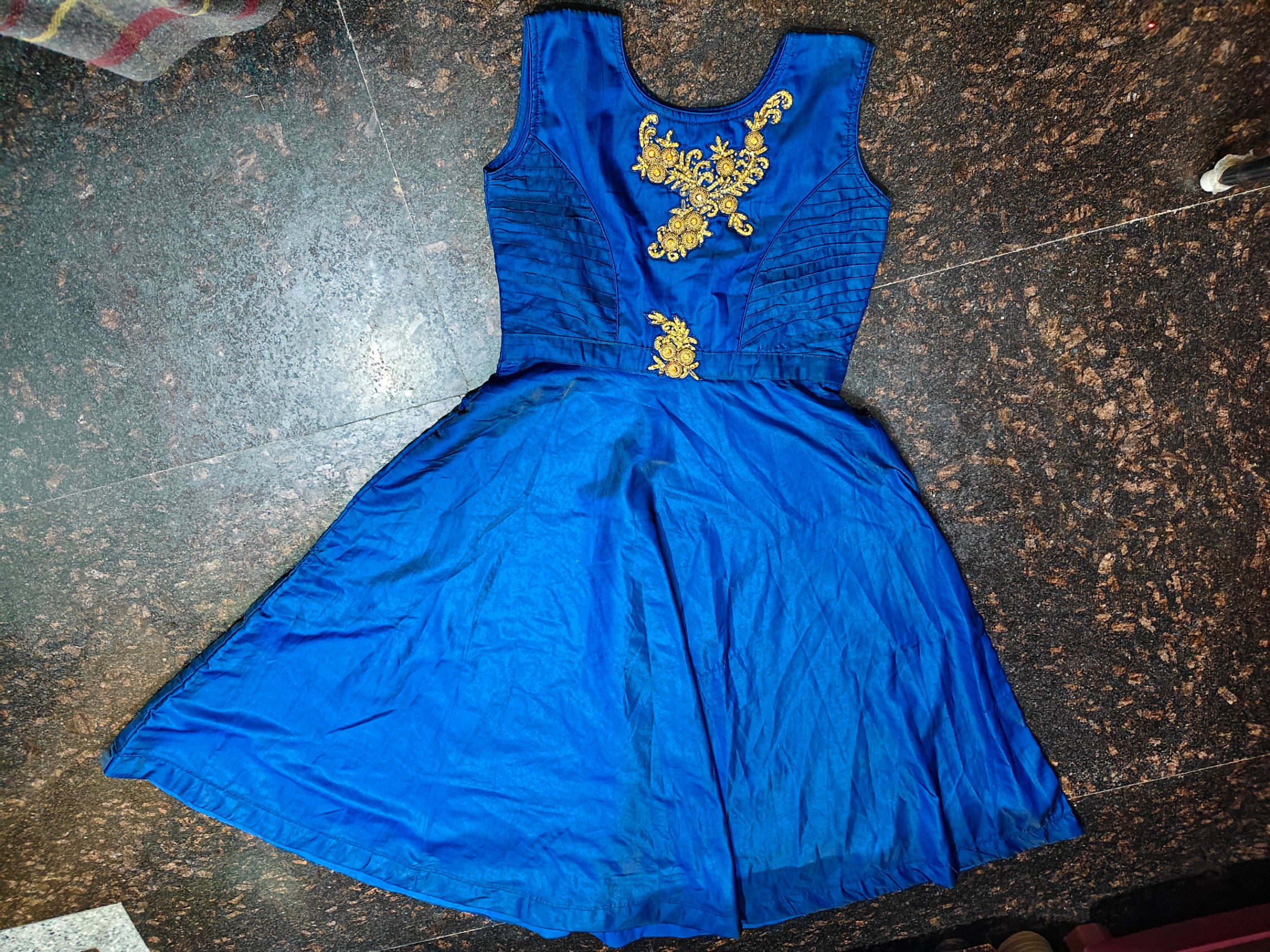 A blue premium silk soft long gown — pre-loved Dresses & One-Pieces on Slayyitt