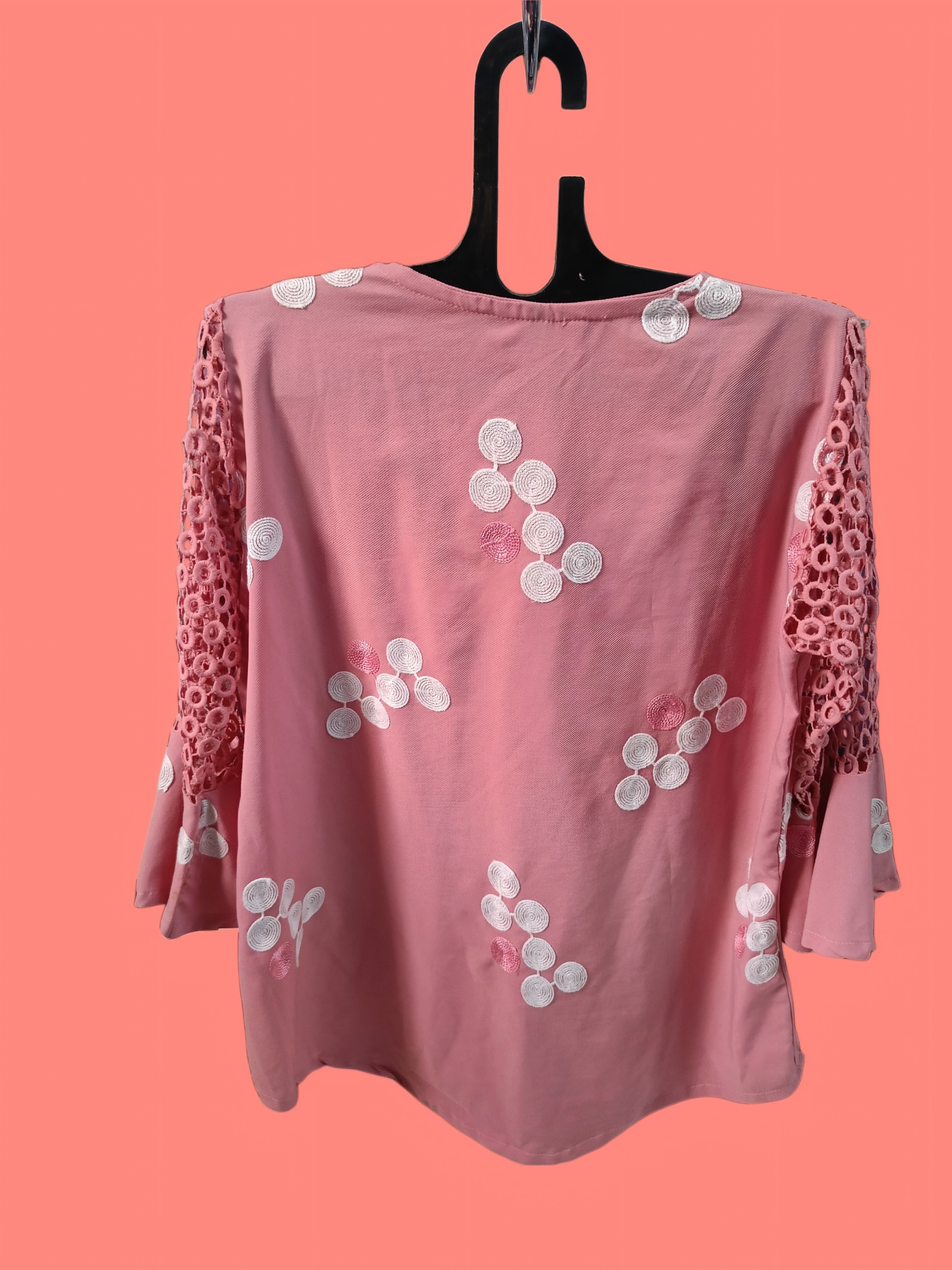 Pink Blossom Lace Sleeve Top — pre-loved Tops on Slayyitt