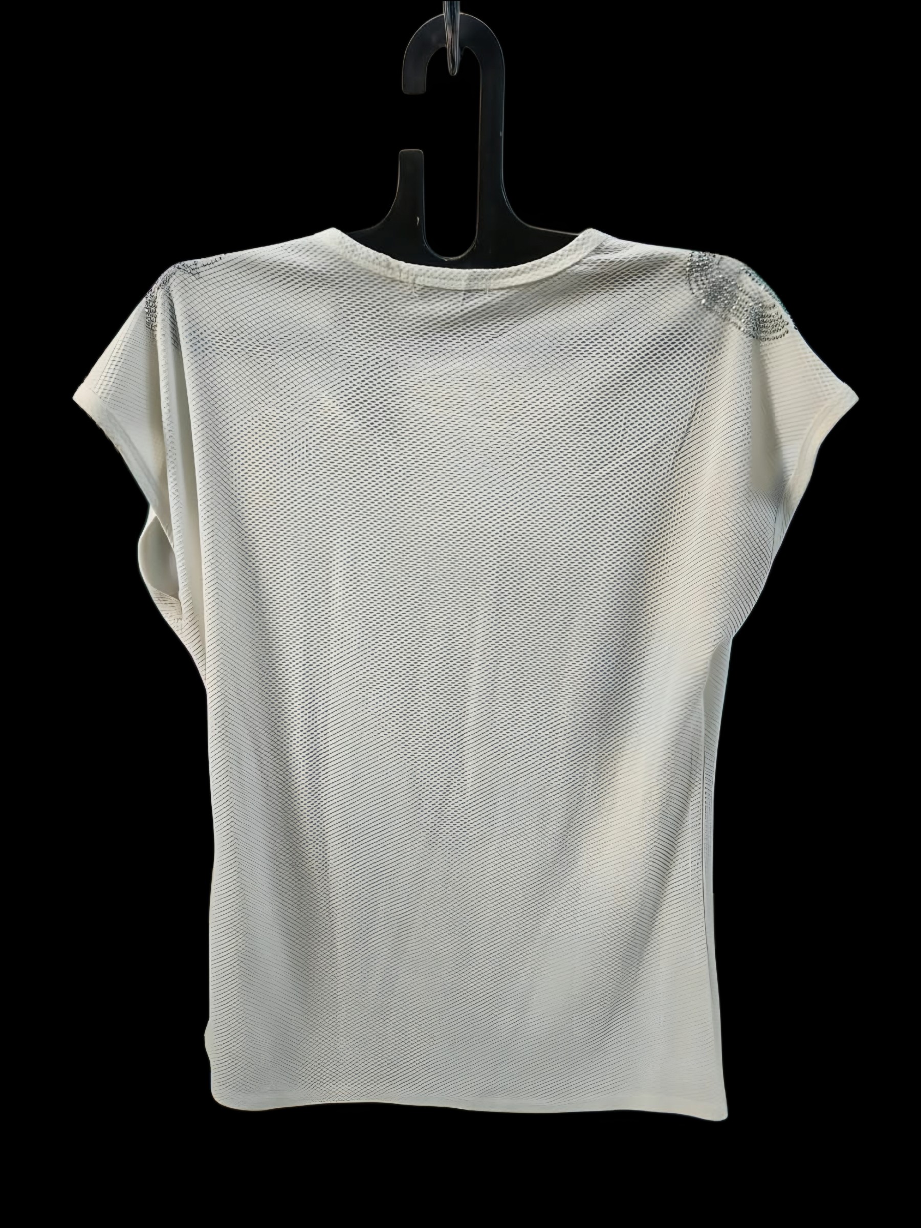 White Rhinestone Semi-Sheer Sparkle Statement Top — pre-loved Tops on Slayyitt