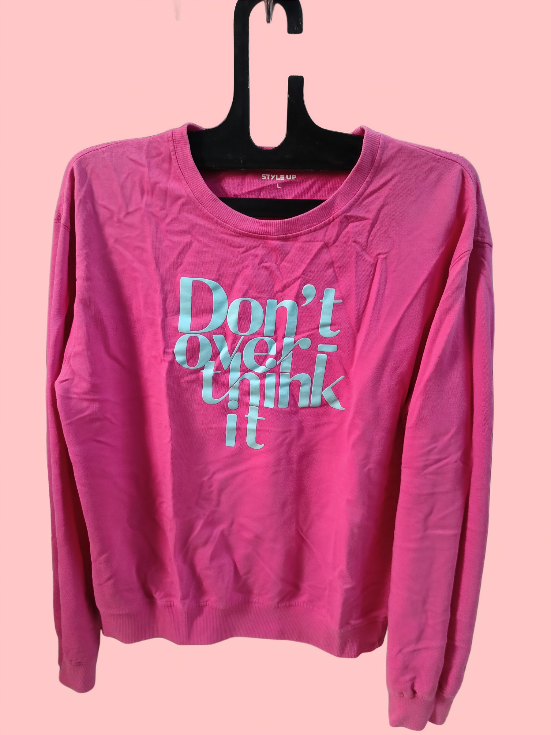 Hot Pink Casual Graphic Sweatshirt — pre-loved Tops on Slayyitt