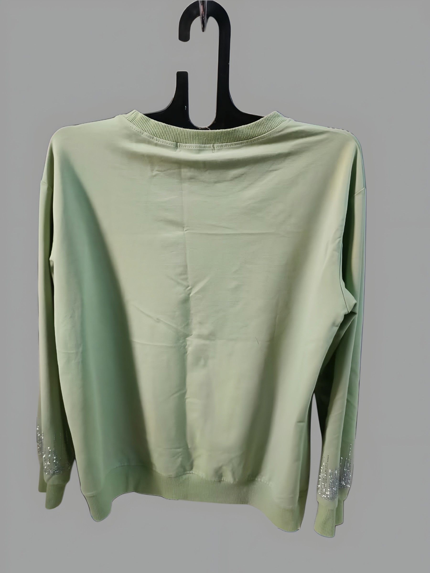 Pistachio Green Rhinestone Sweatshirt — pre-loved Tops on Slayyitt