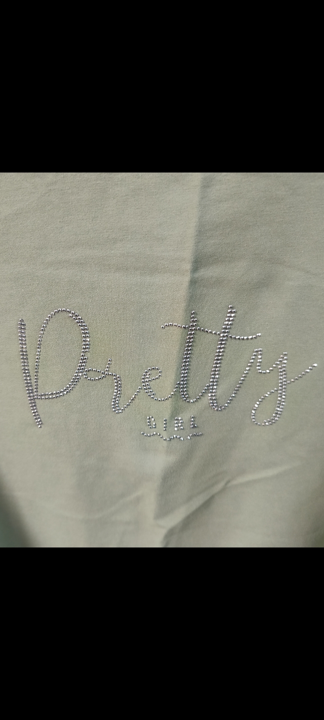 Pistachio Green Rhinestone Sweatshirt — pre-loved Tops on Slayyitt