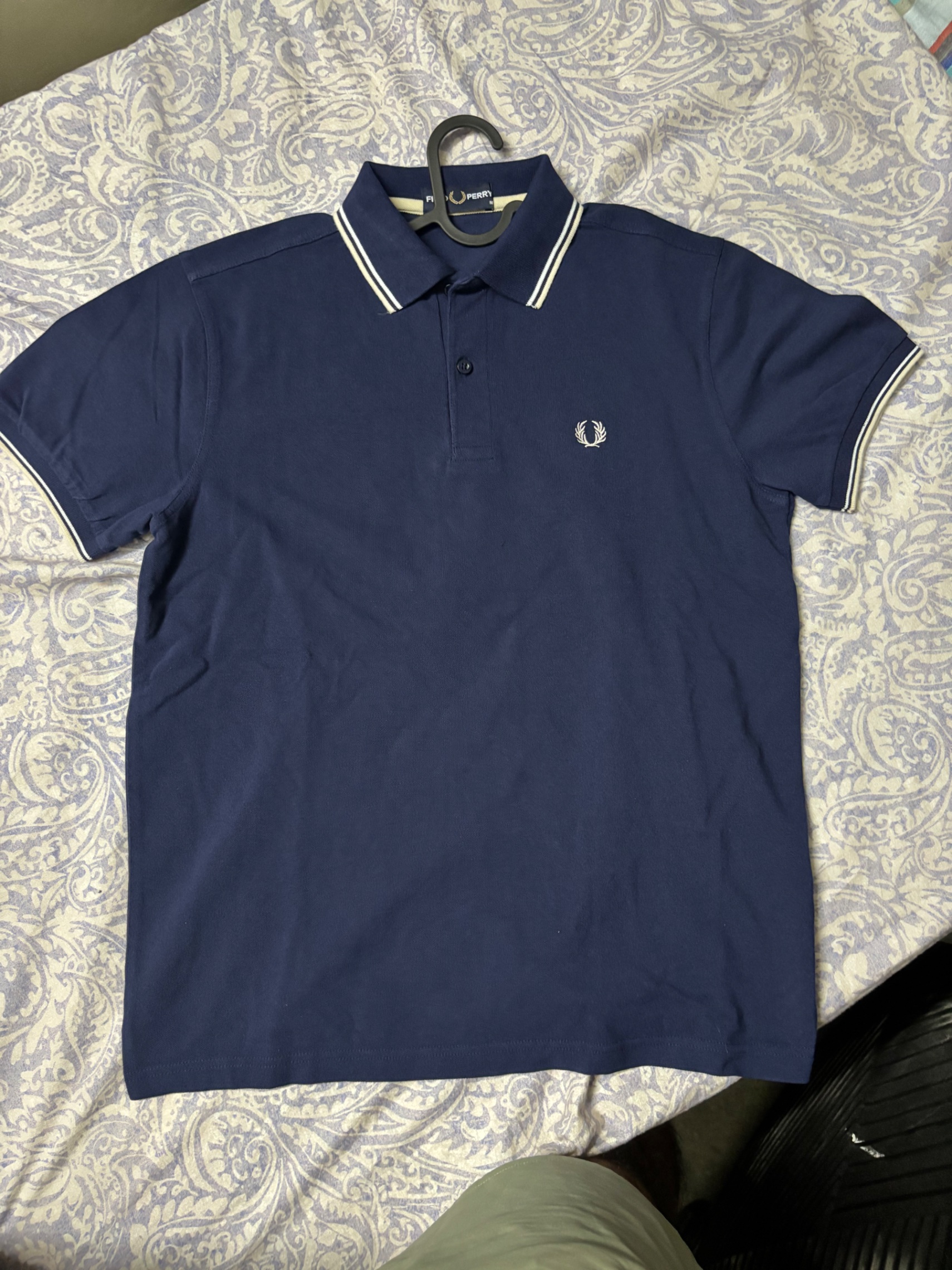 Fred Perry  Dark Blue Polo T-Shirt Size : M — pre-loved Tops on Slayyitt