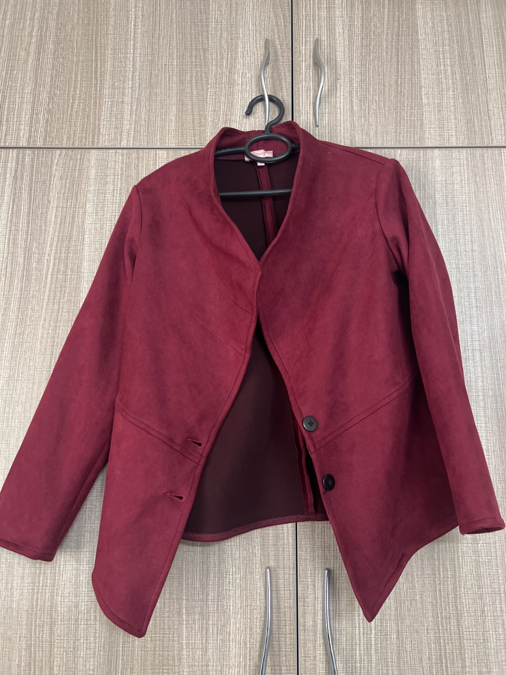 Women’s Wine Maroon Casual Blazer | Stylish Suede-Finish Jacket | Smart Casual & Office Wear — pre-loved Vintage & Thrift on Slayyitt