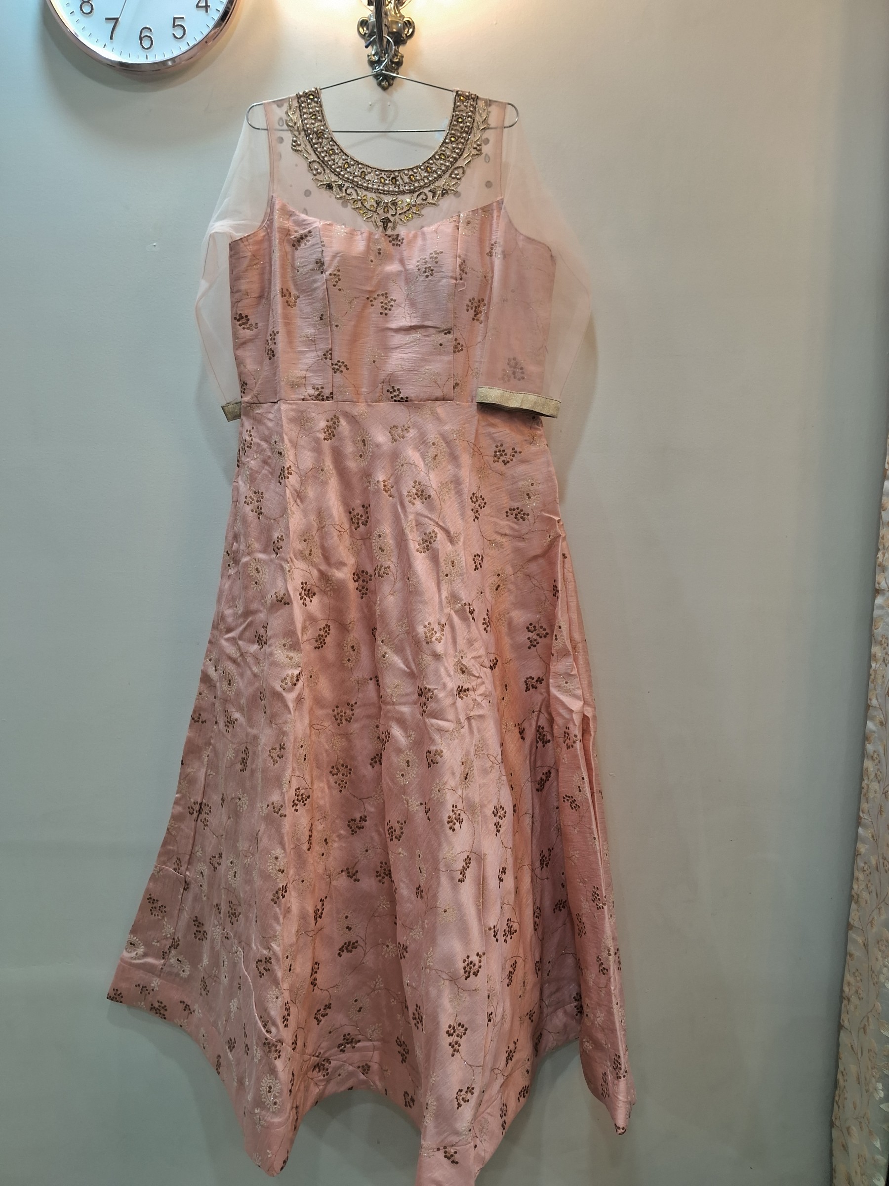 Peach ethnic gown — pre-loved Indian Festival & Wedding Wear on Slayyitt