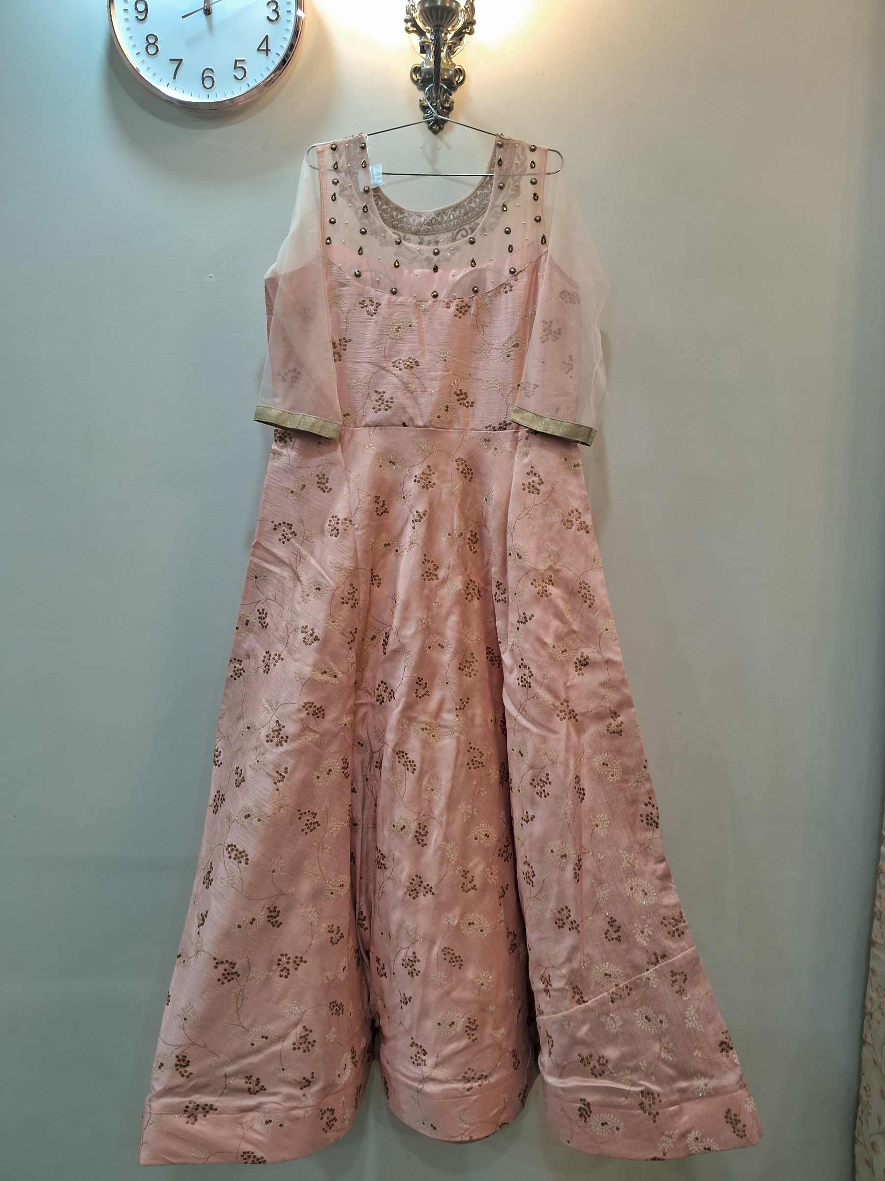 Peach ethnic gown — pre-loved Indian Festival & Wedding Wear on Slayyitt