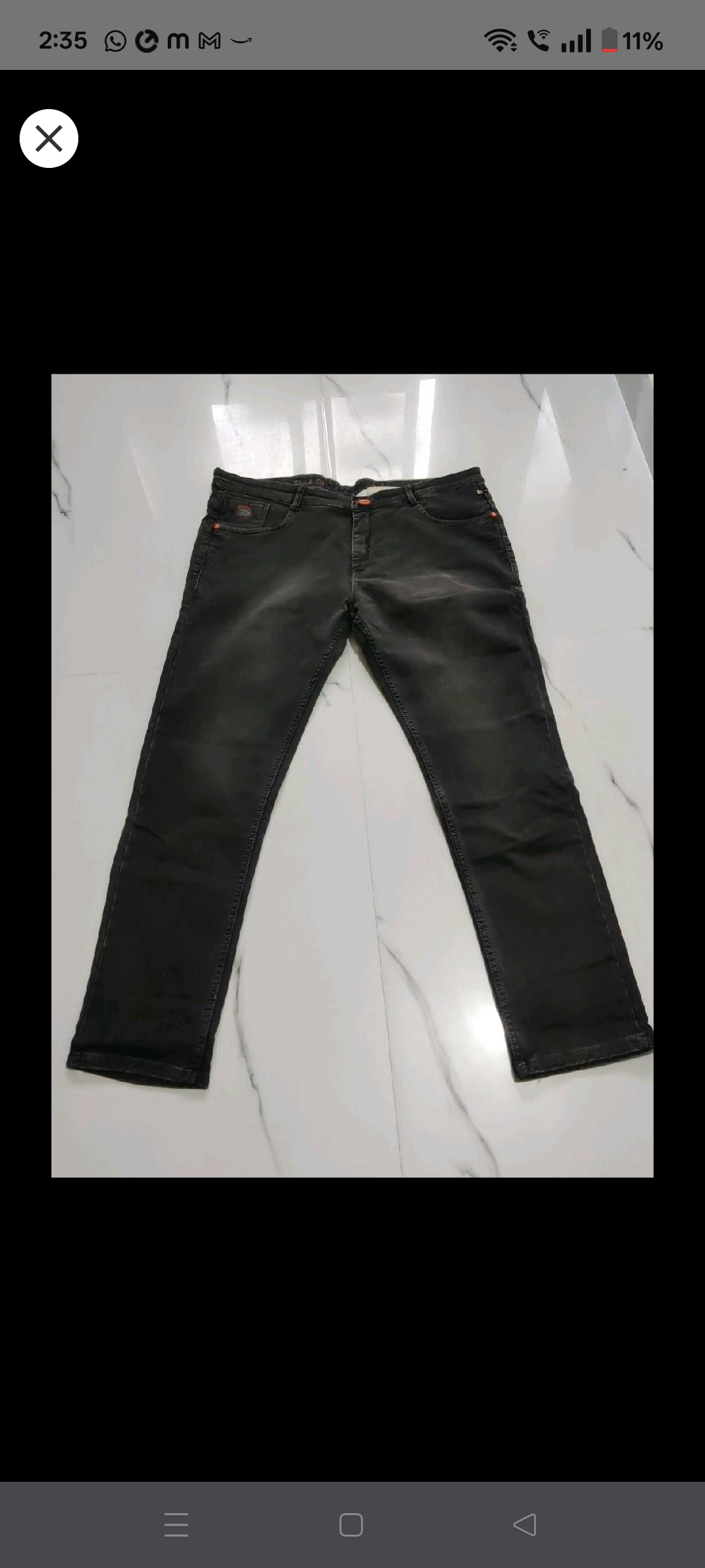 New only tag removed Rfox 42 size Men's Charcoal Wash Jeans — pre-loved Bottoms on Slayyitt