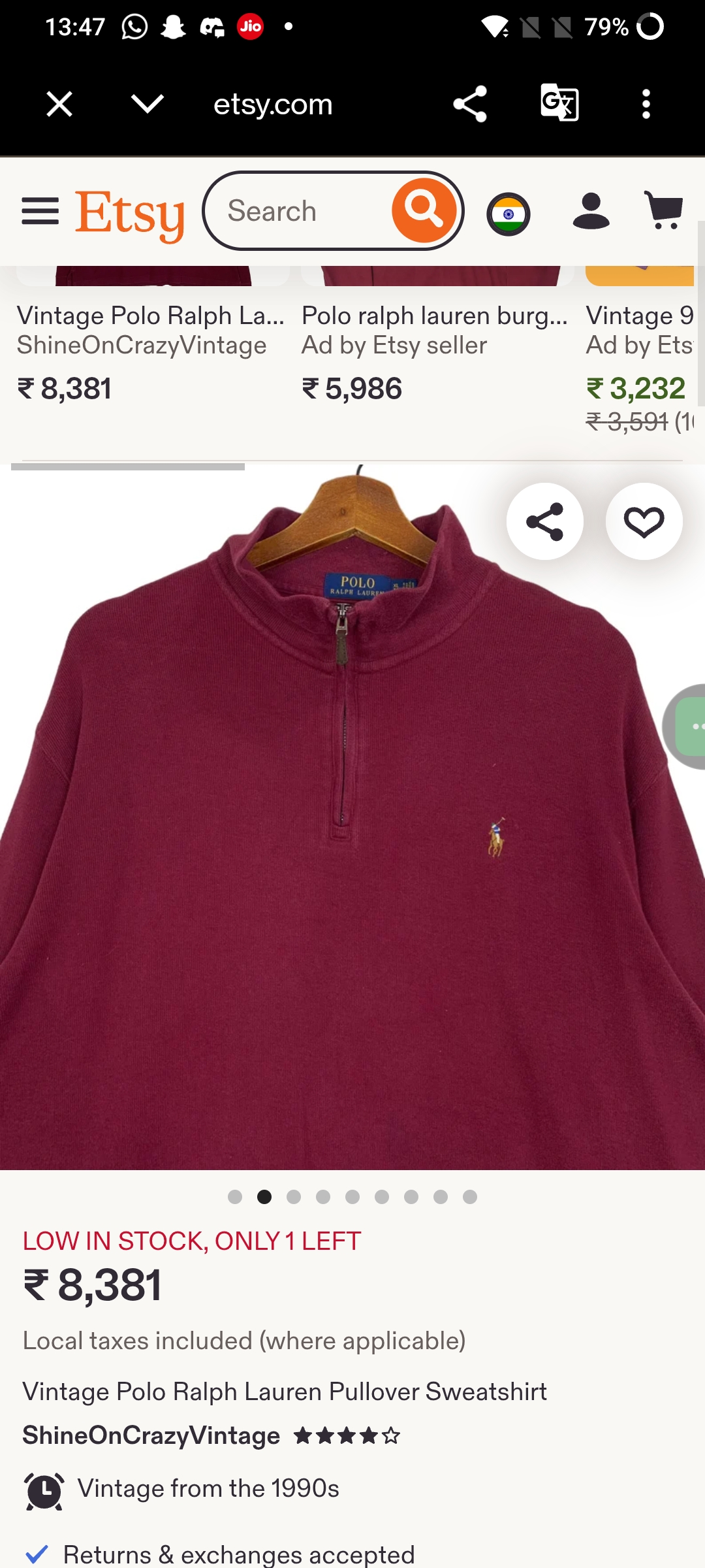 Rare vintage ralph lauren pullover — pre-loved Vintage & Thrift on Slayyitt