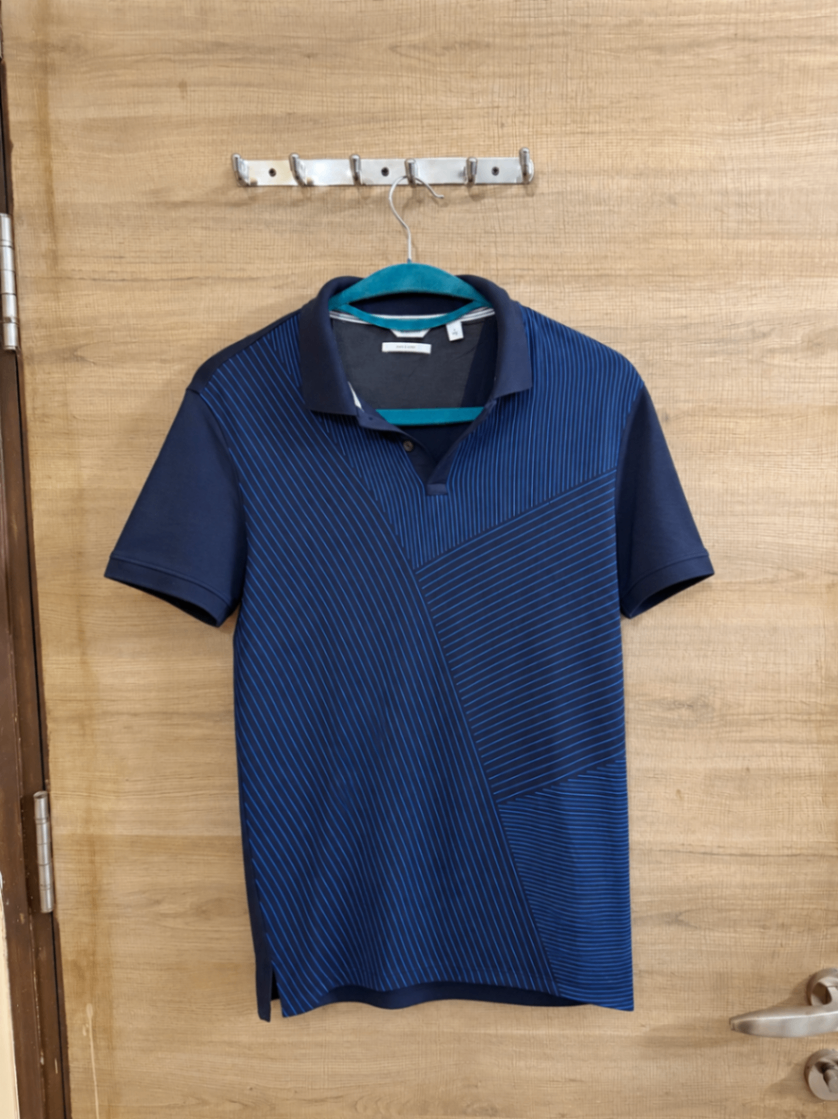 CK BLUE STRIPES POLO TSHIRT — pre-loved Tops on Slayyitt