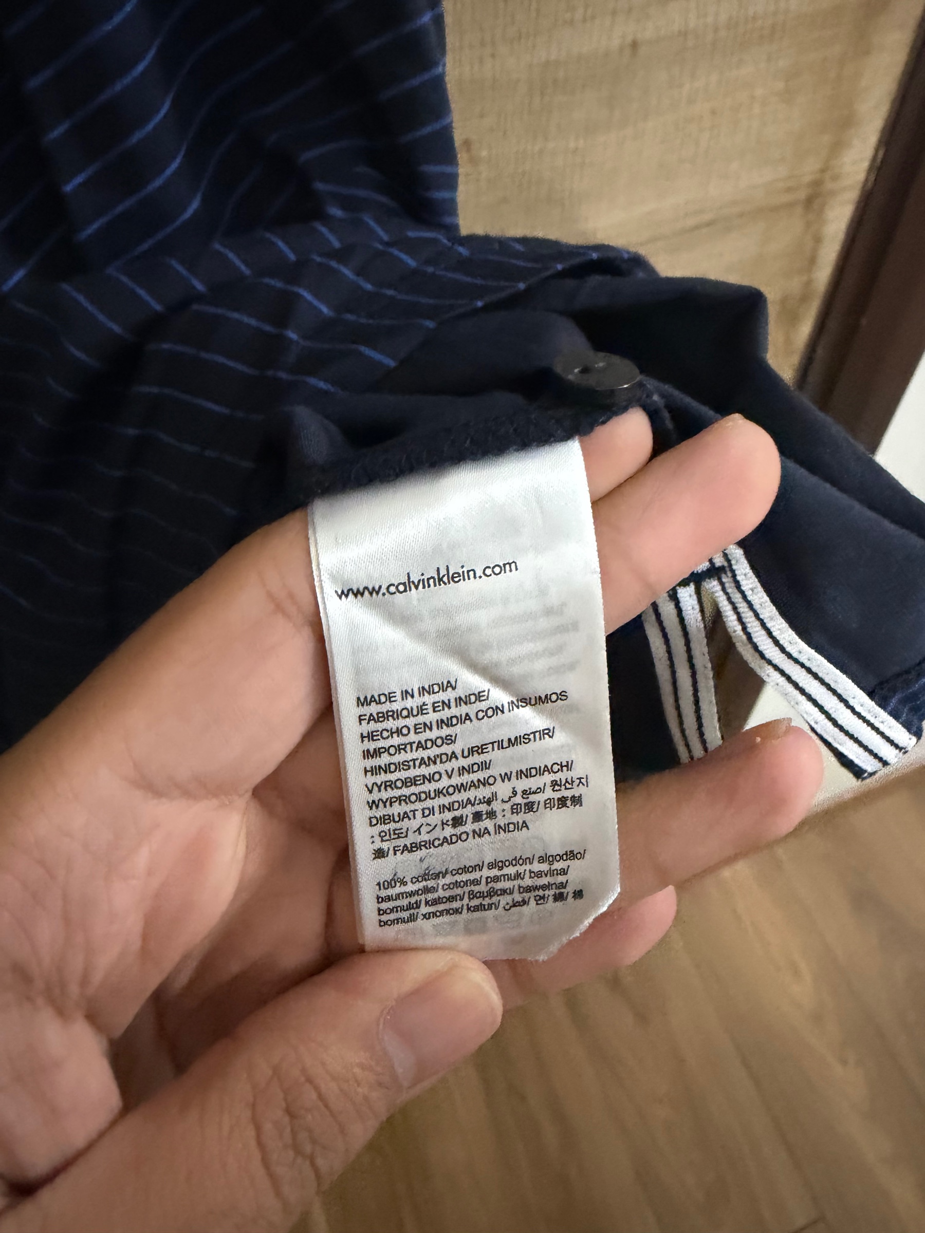 CK BLUE STRIPES POLO TSHIRT — pre-loved Tops on Slayyitt