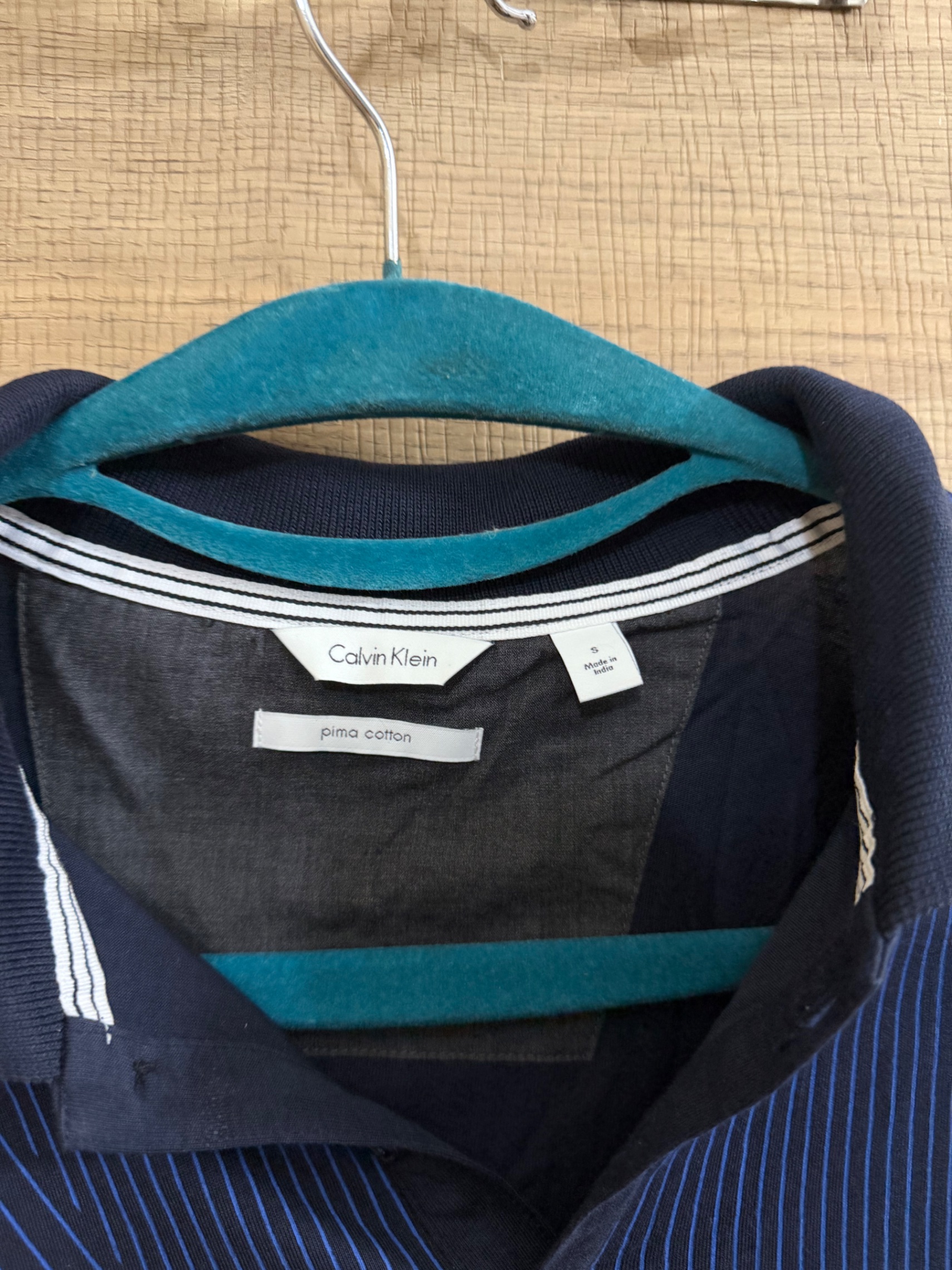 CK BLUE STRIPES POLO TSHIRT — pre-loved Tops on Slayyitt