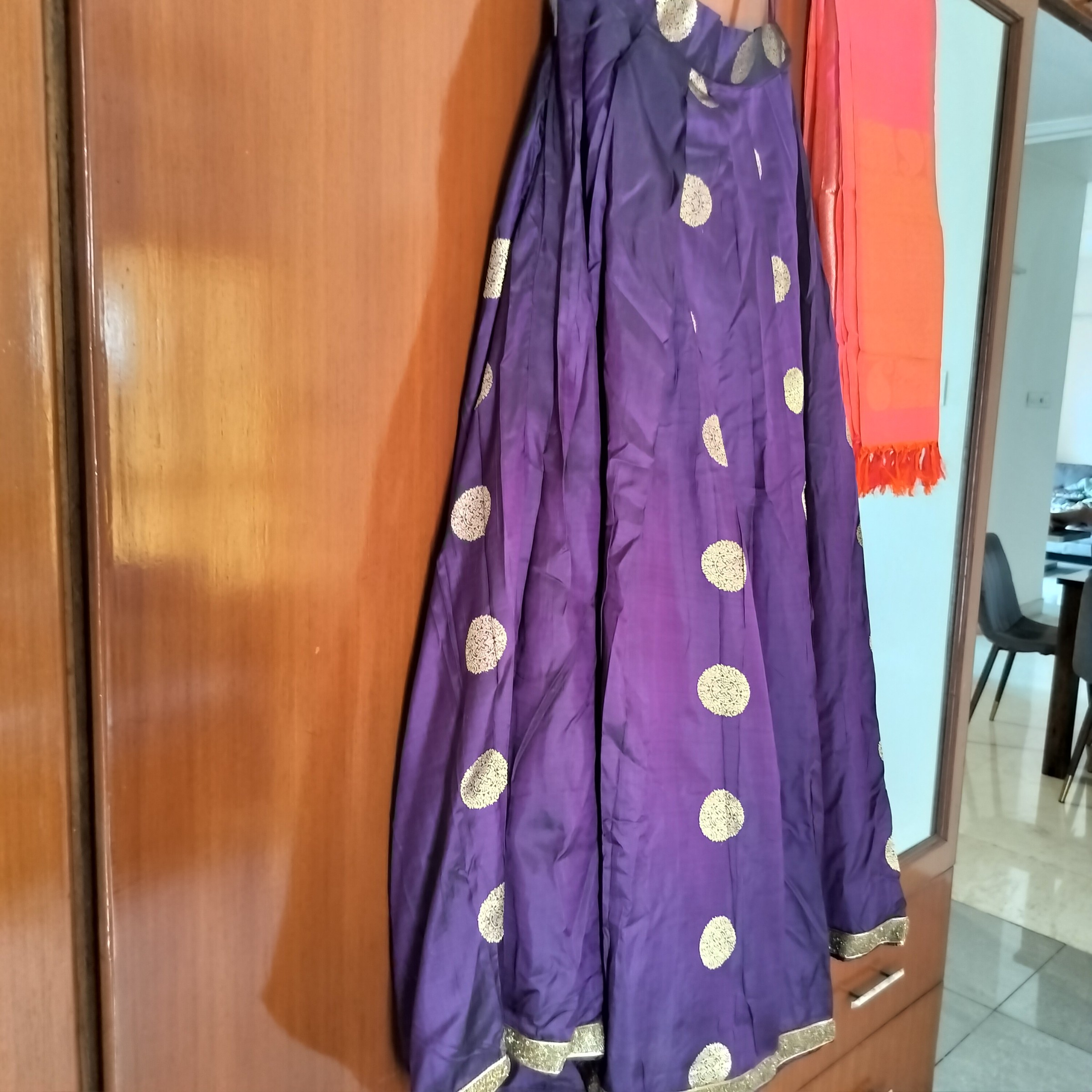 Violet colour floor length skirt — pre-loved Ethnic Wear on Slayyitt