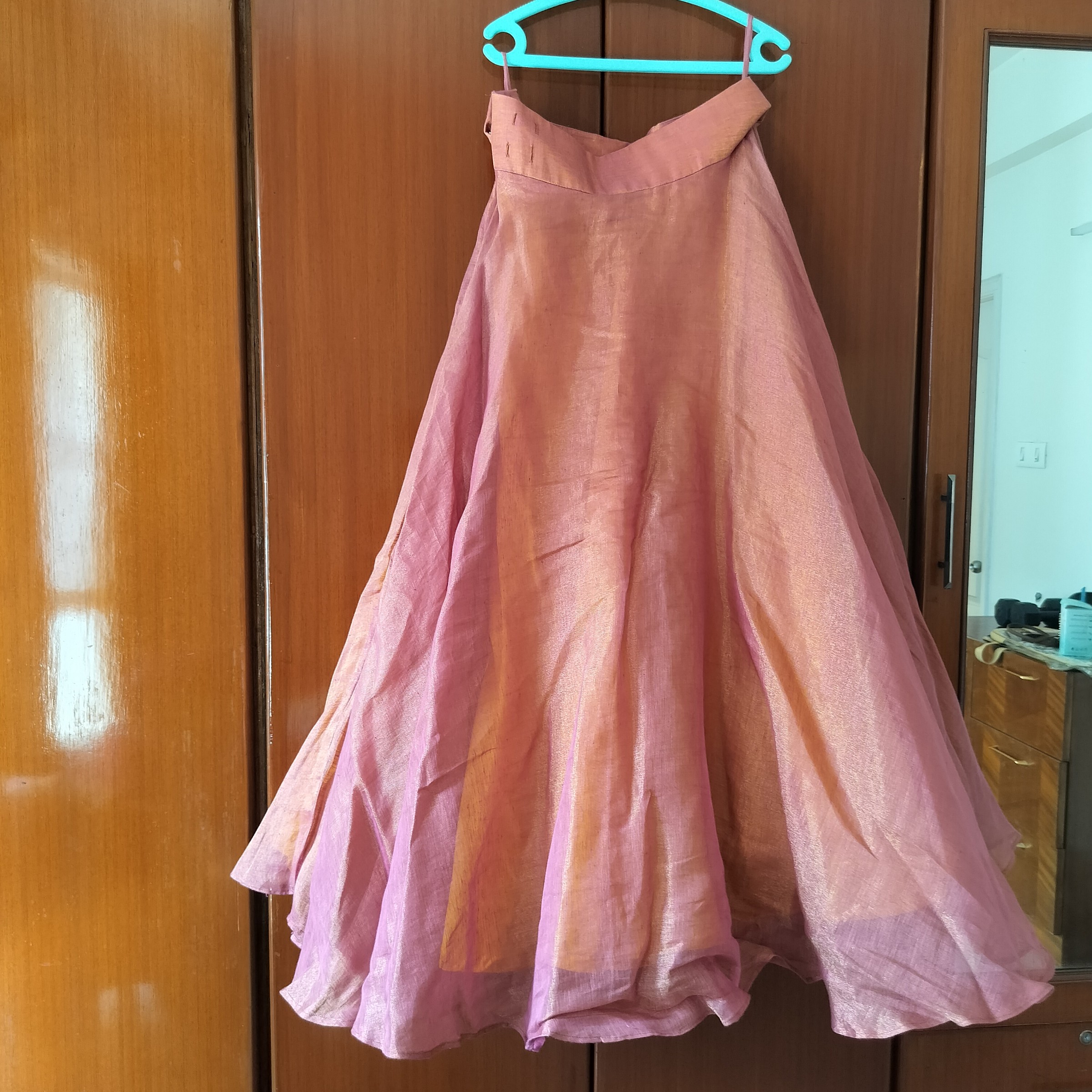 Baby pink  tissue skirt — pre-loved Indian Festival & Wedding Wear on Slayyitt