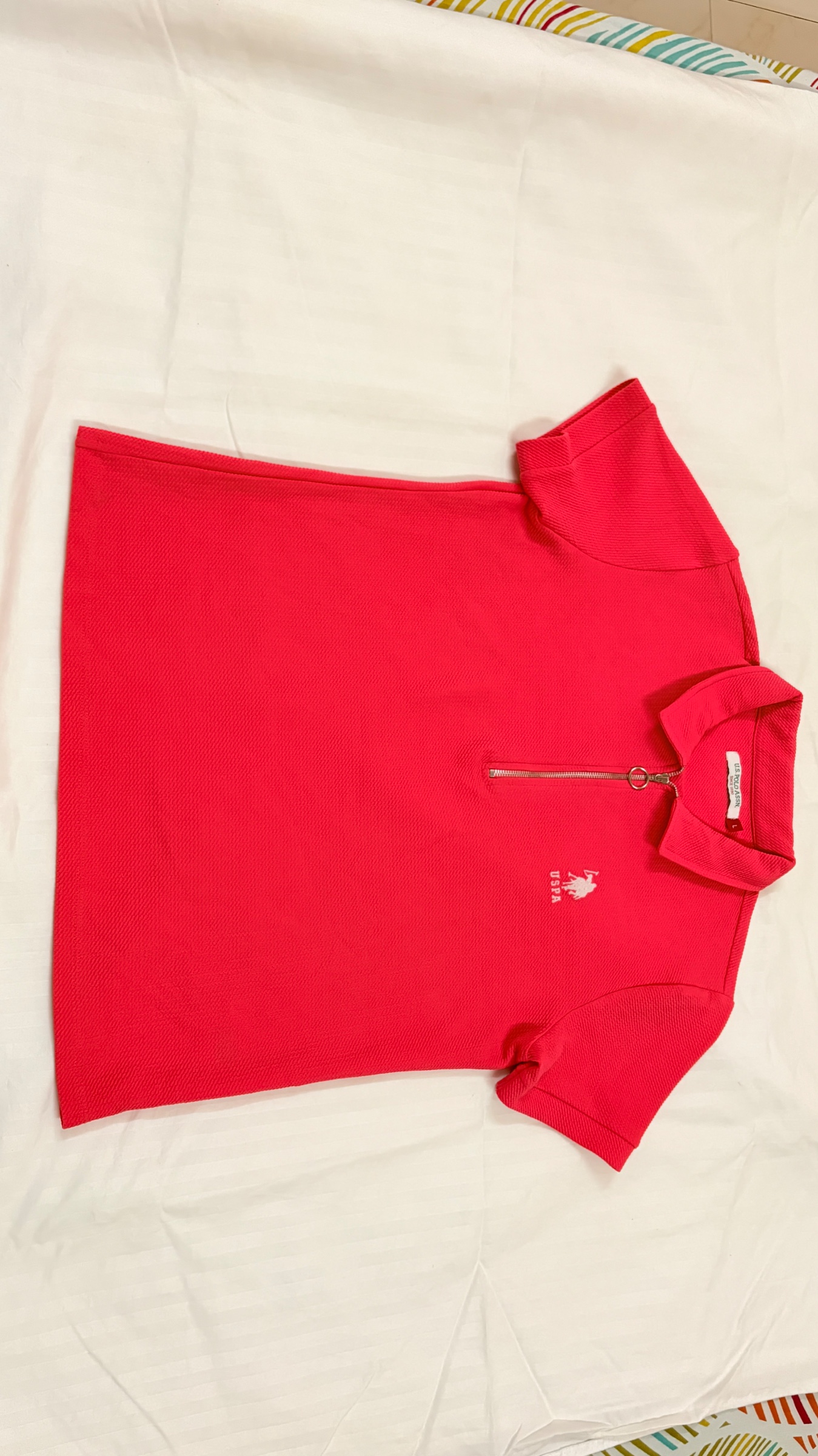 US polo Assn Pink Zip Shirt 34-36 bust size — pre-loved Tops on Slayyitt