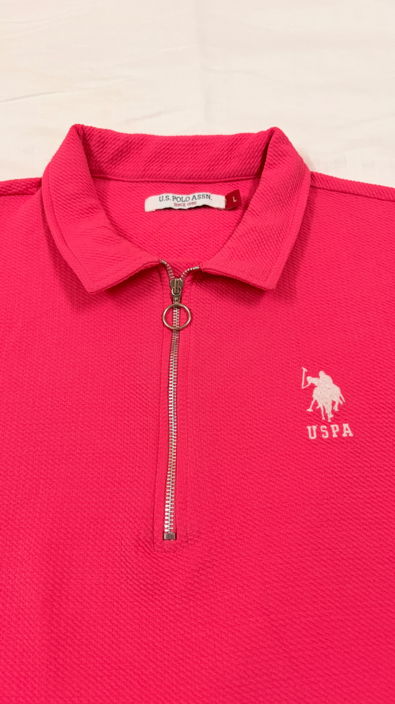 US polo Assn Pink Zip Shirt 34-36 bust size — pre-loved Tops on Slayyitt