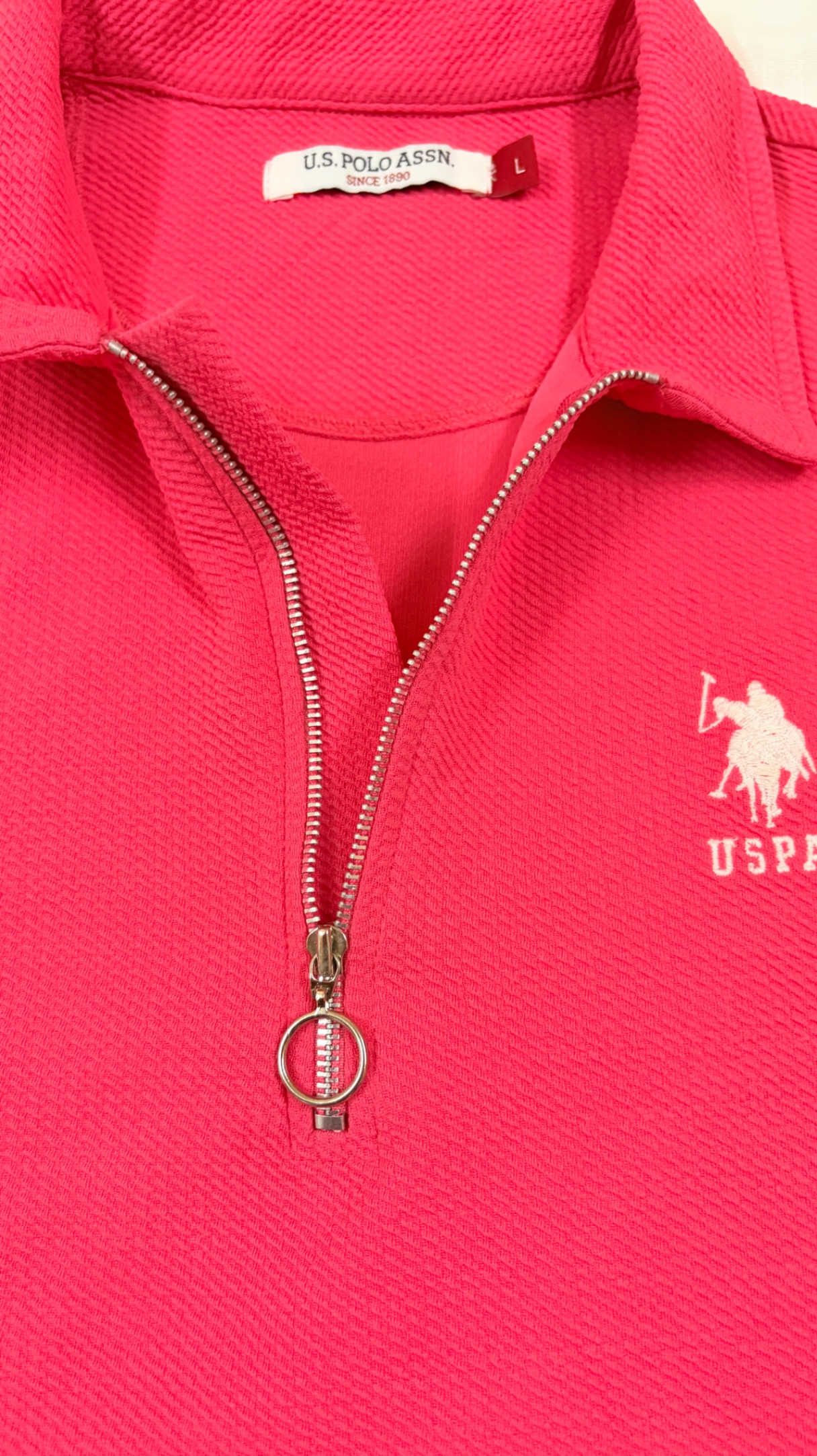 US polo Assn Pink Zip Shirt 34-36 bust size — pre-loved Tops on Slayyitt