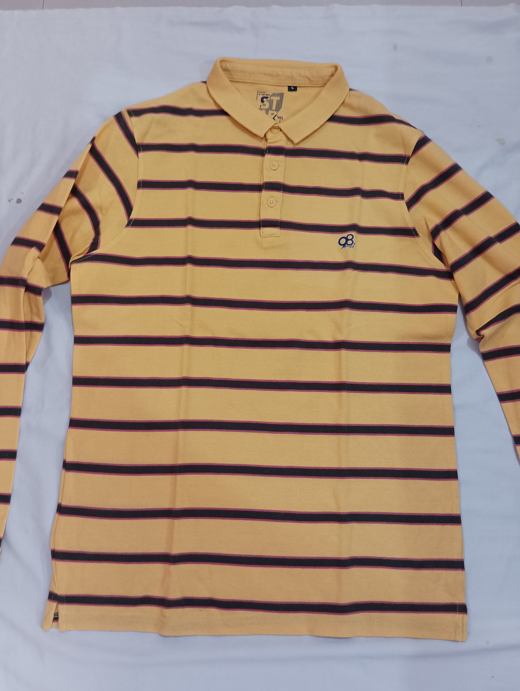 Men's Striped Casual Polo T-Shirts - Combo of 2 (New) — pre-loved Tops on Slayyitt